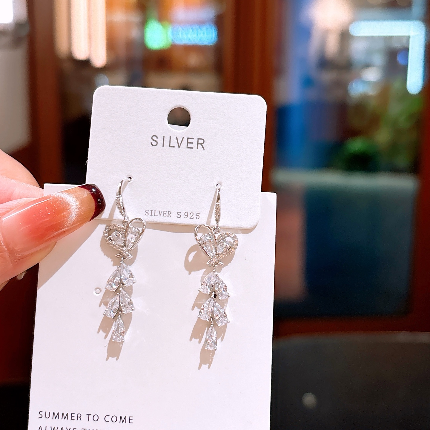 ユニーク高品質シルバードロップ＆スレッドイヤリングゴールド クリスマス