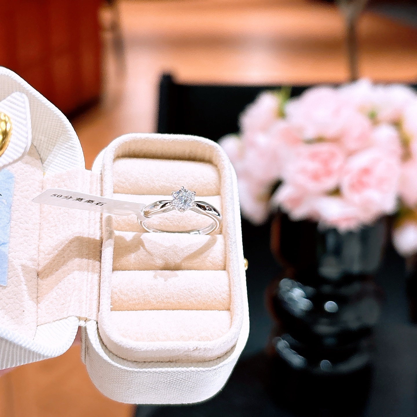 Low Allergy Silver Moissanite Ring Intellectual Birthday Gold