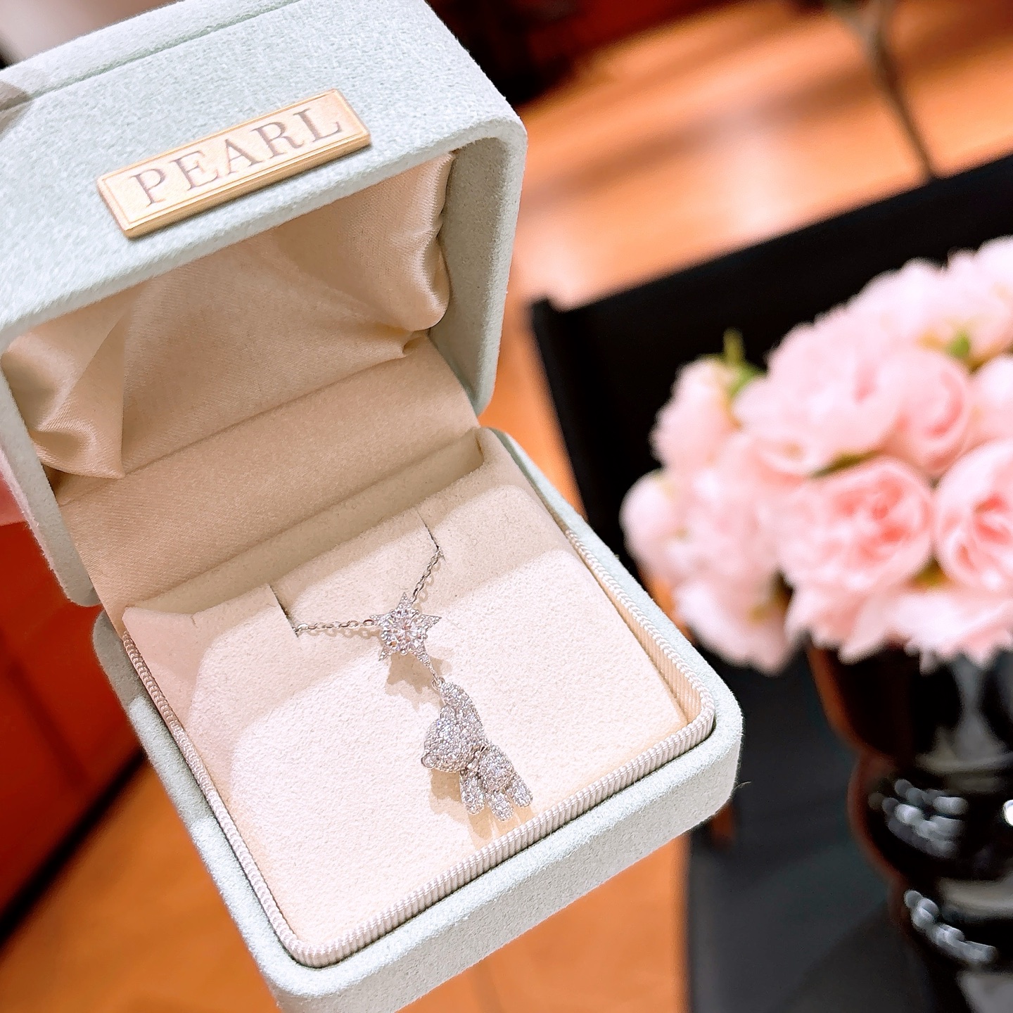 925 Silver Moissanite Necklace Cute Father's Day Gold