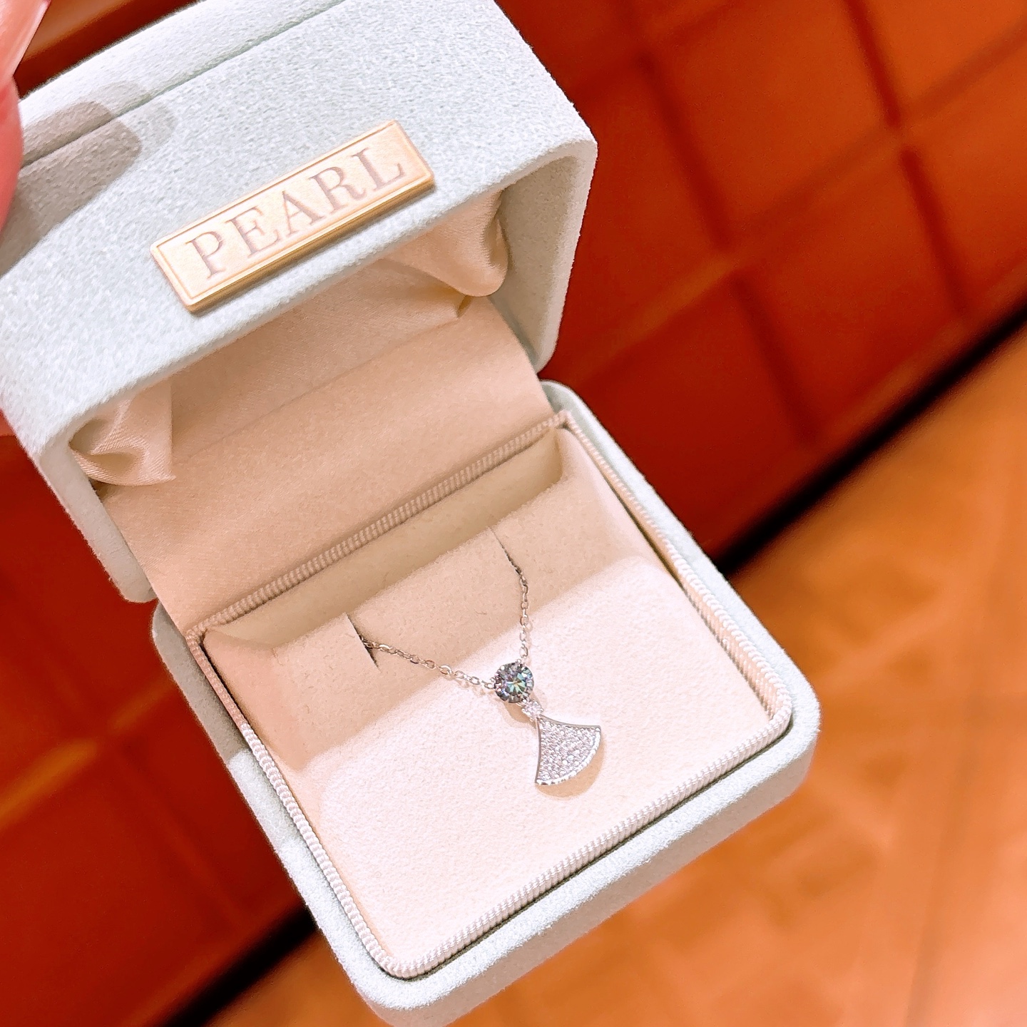 Massivsilber Moissanit Kette Verspielt Frühlingsfest Gold