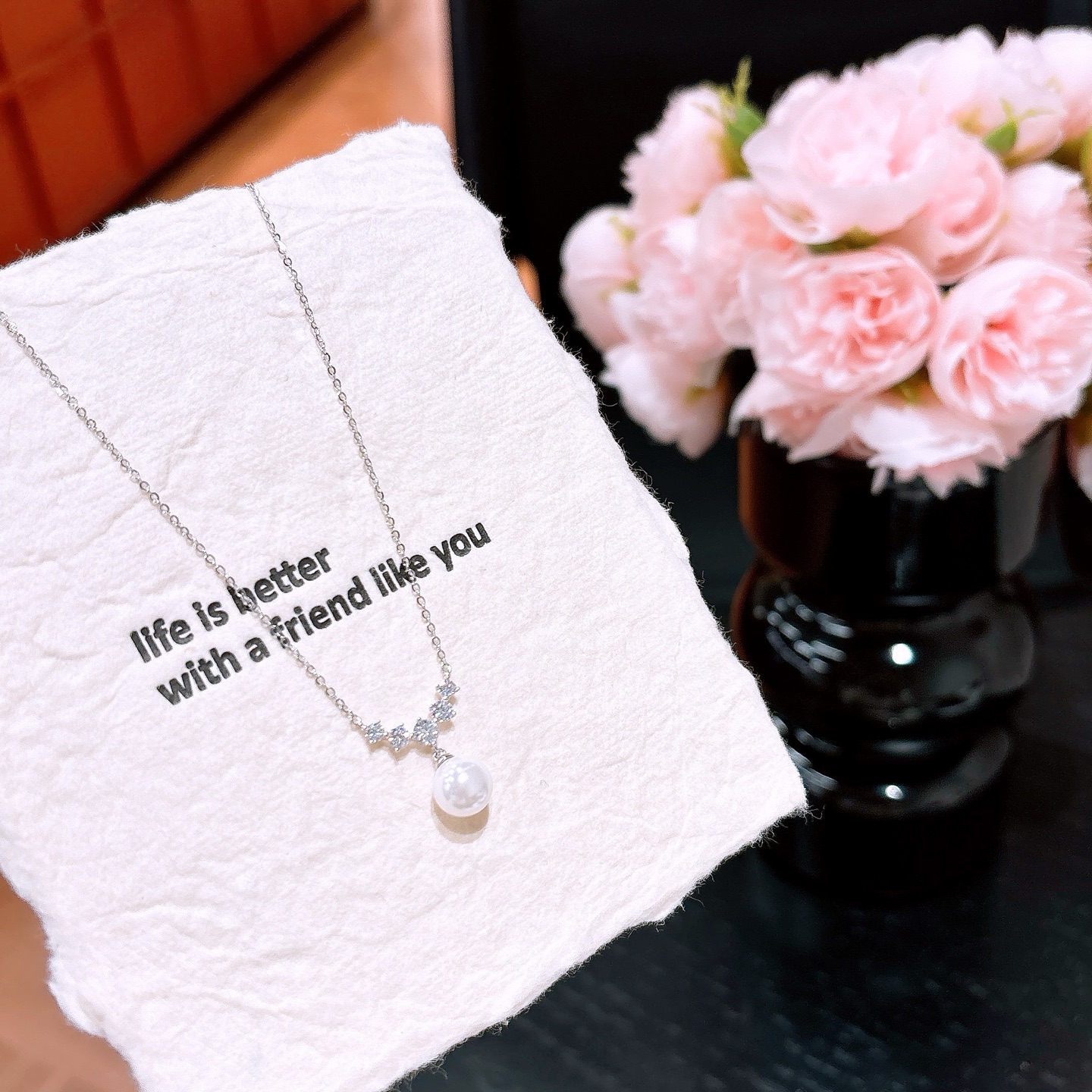 Nickelfreies Silber Moissanit Kette Schick Standesamt Gold