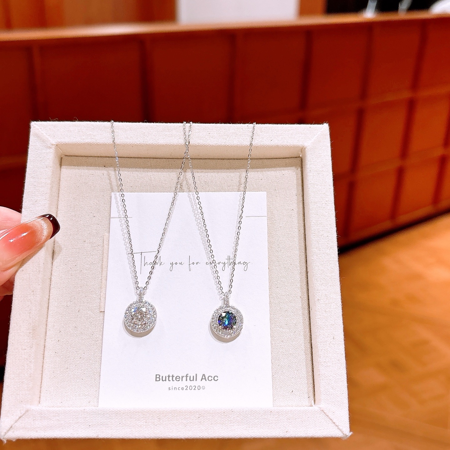 Massivsilber Moissanit Kette Elegant Geburtstag Gold