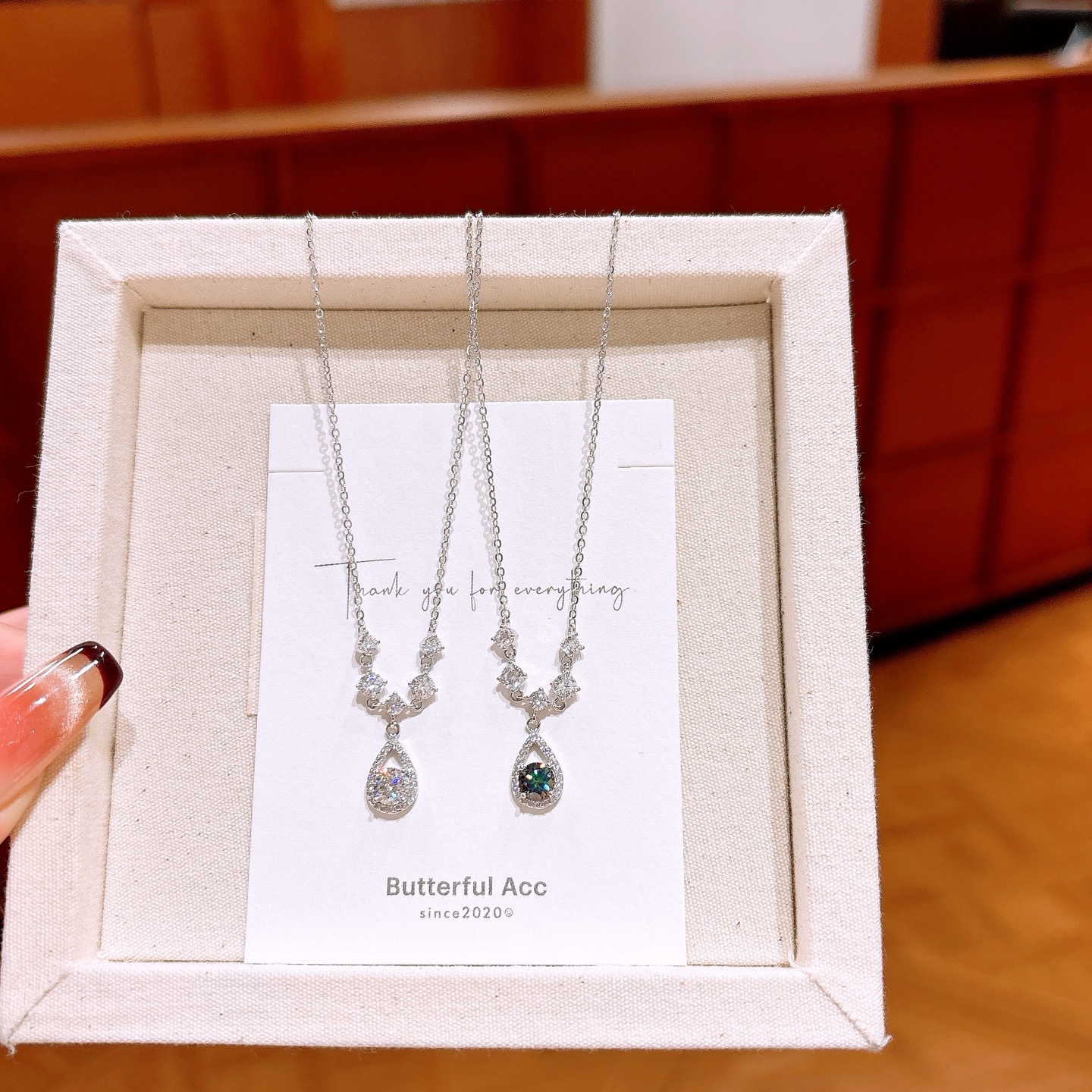 Hochglanzpoliertes Silber Moissanit Kette Süß Party Gold