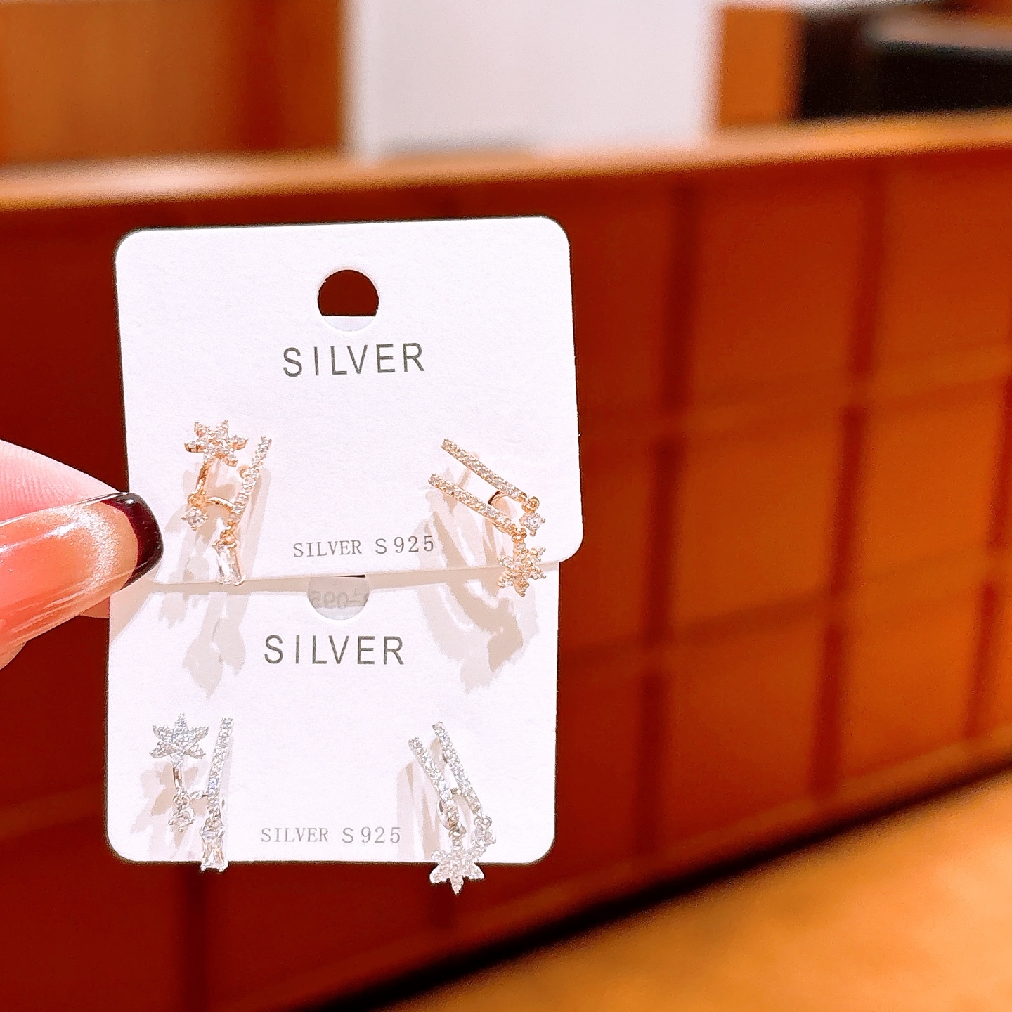 Solid Silver Earrings Ins Style Father's Day Silver