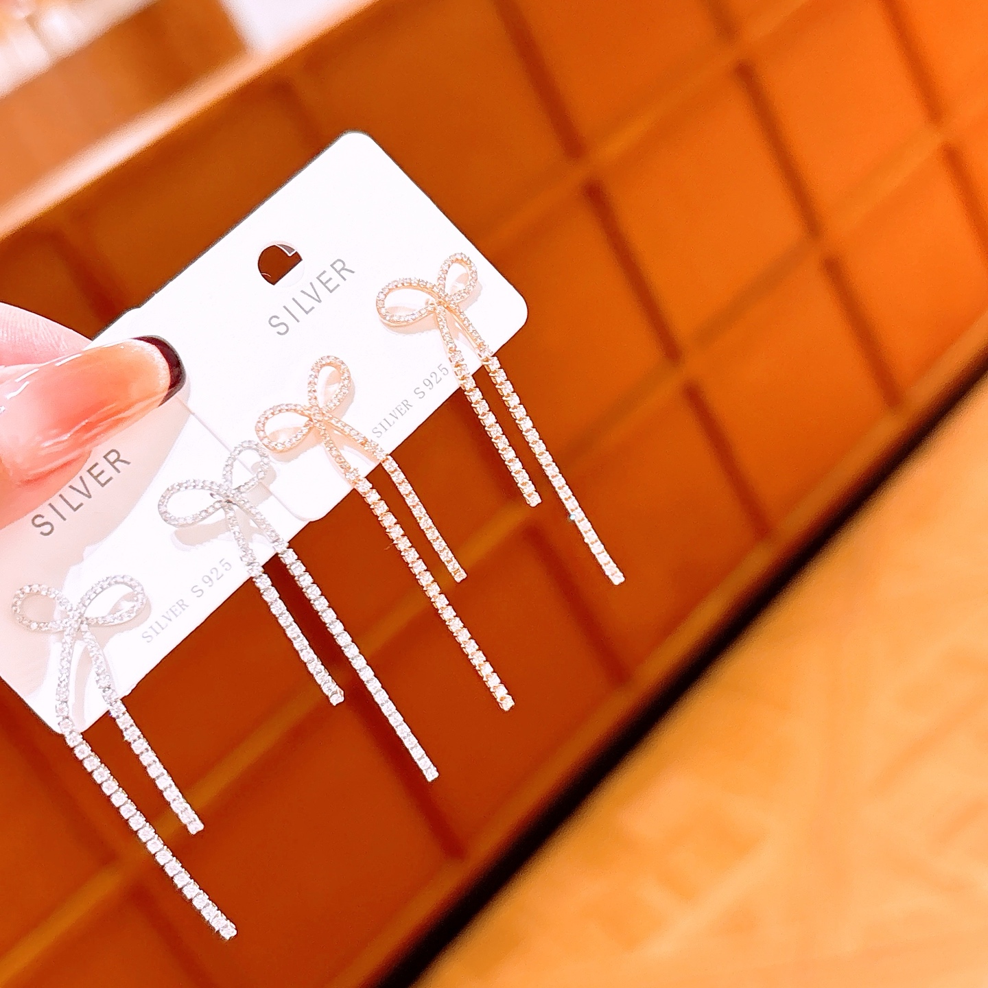 S925 Sterling Silver Earrings Intellectual Wedding Favor Silver