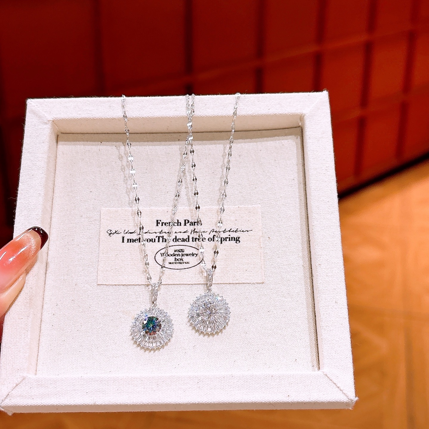 Massivsilber Moissanit Kette Hochwertig Verabredung Gold