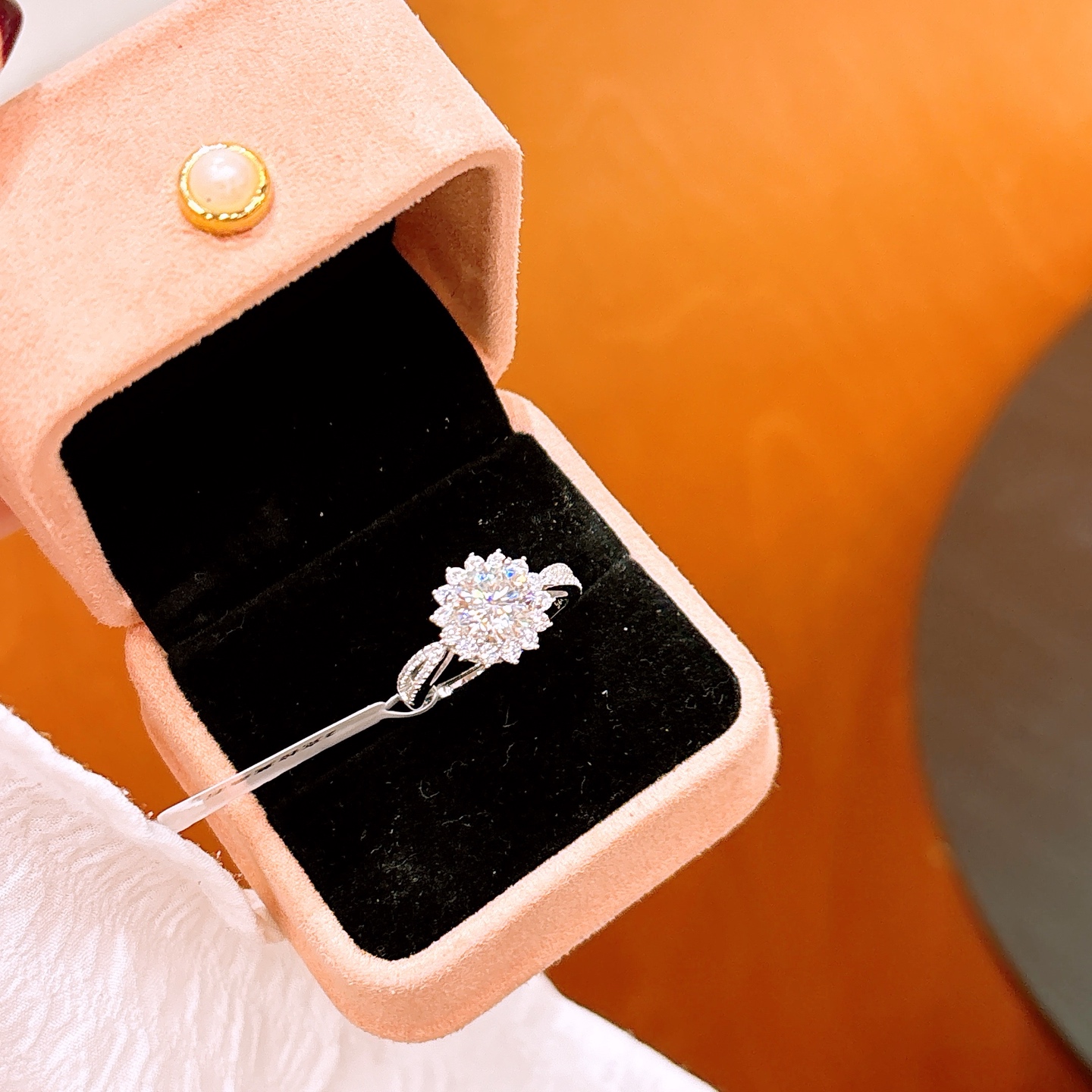 High Polish Silver Moissanite Ring Pure Travel Silver