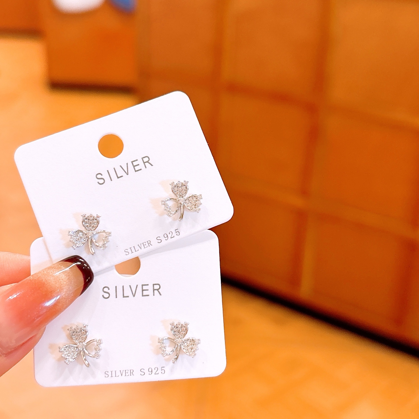 S925 Sterling Silver Earrings Minimalist Christmas Gold