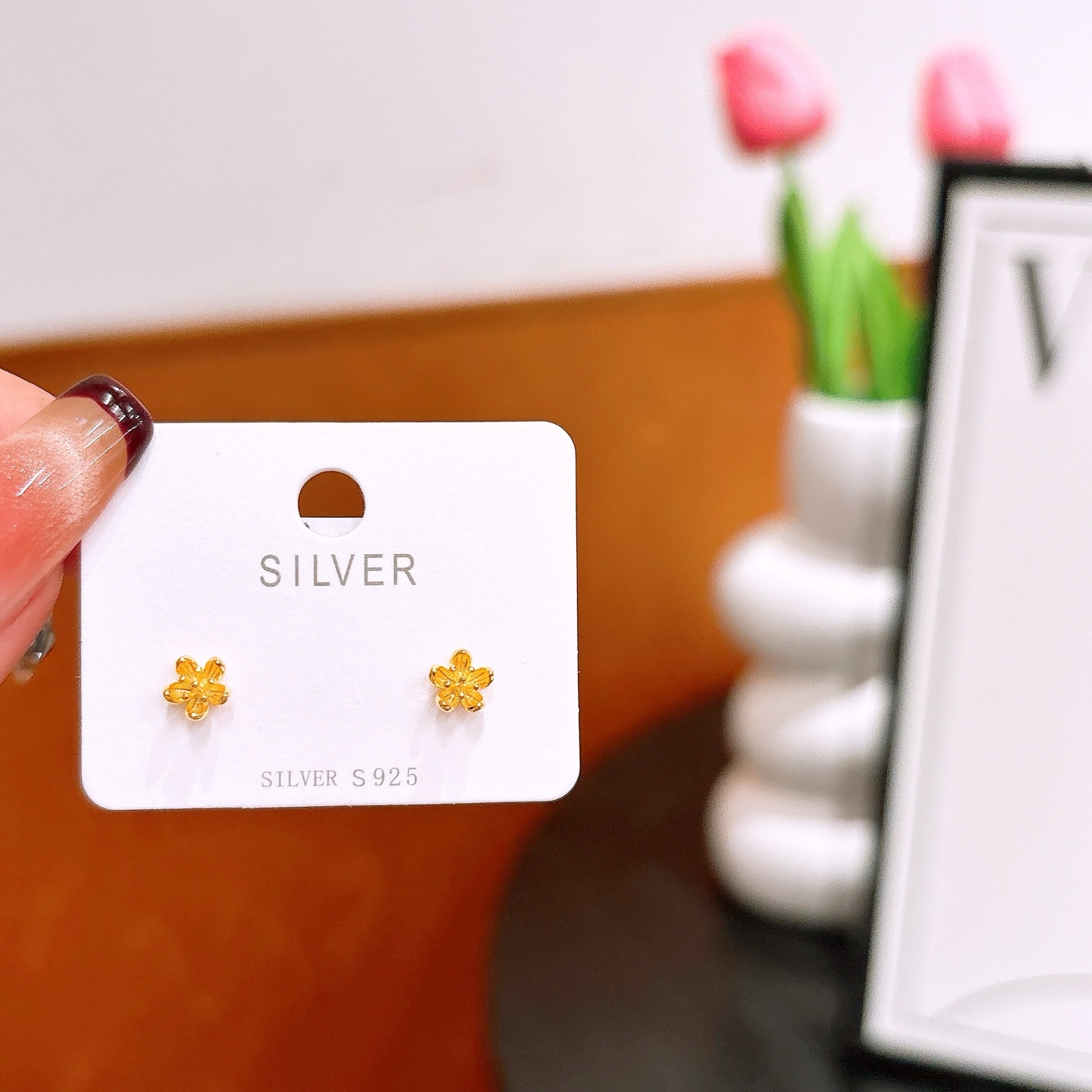 Solid Silver Earrings Vintage Wedding Favor Silver