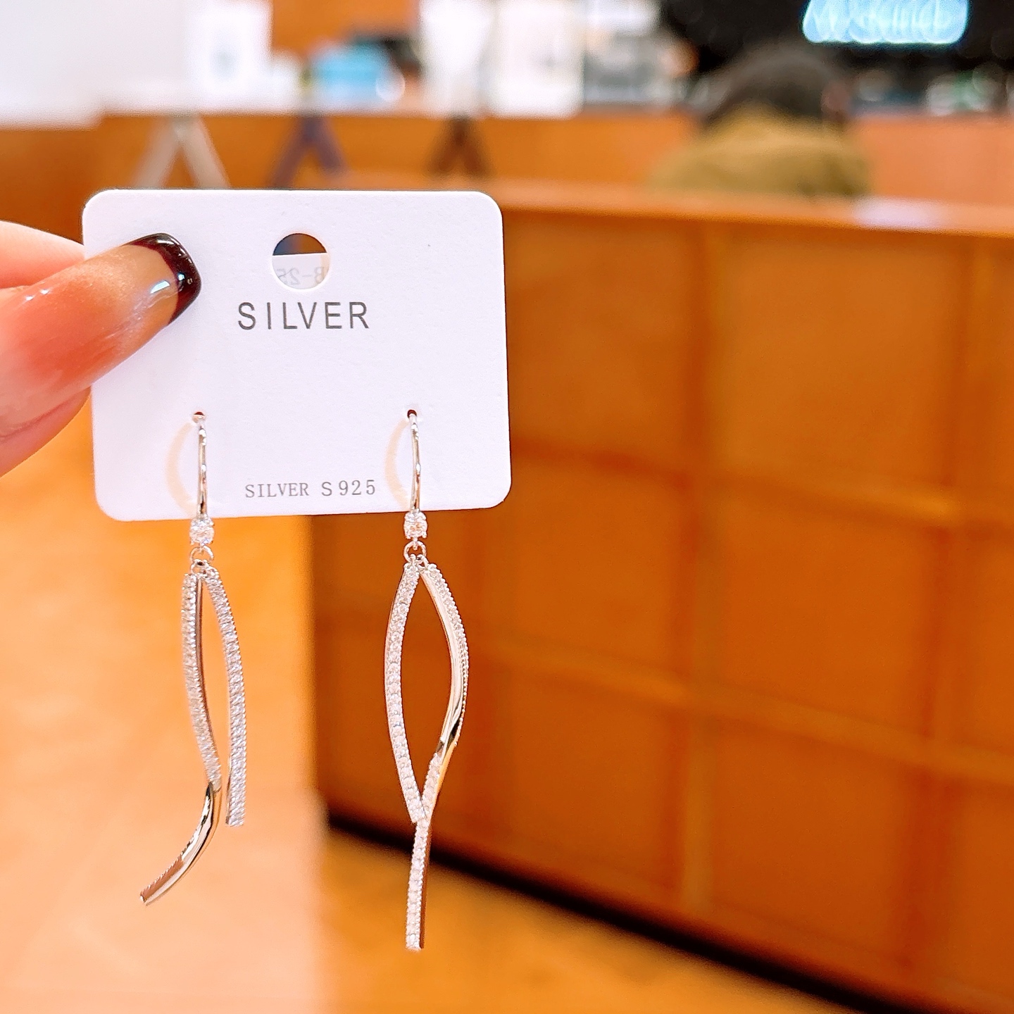 S925 Sterling Silver Drop & Thread Earrings Playful Housewarming Gold