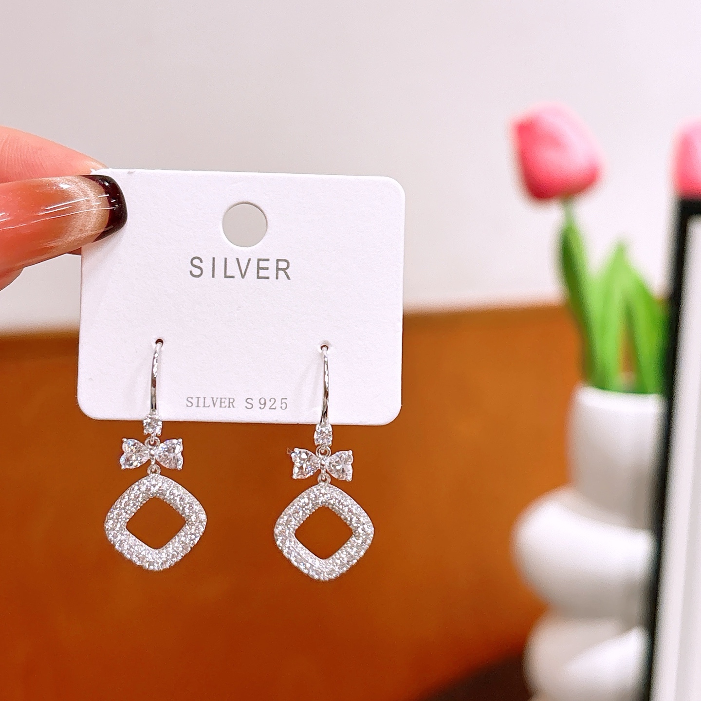 Hypoallergenic Silver Drop & Thread Earrings Unique Gift for Her Gold