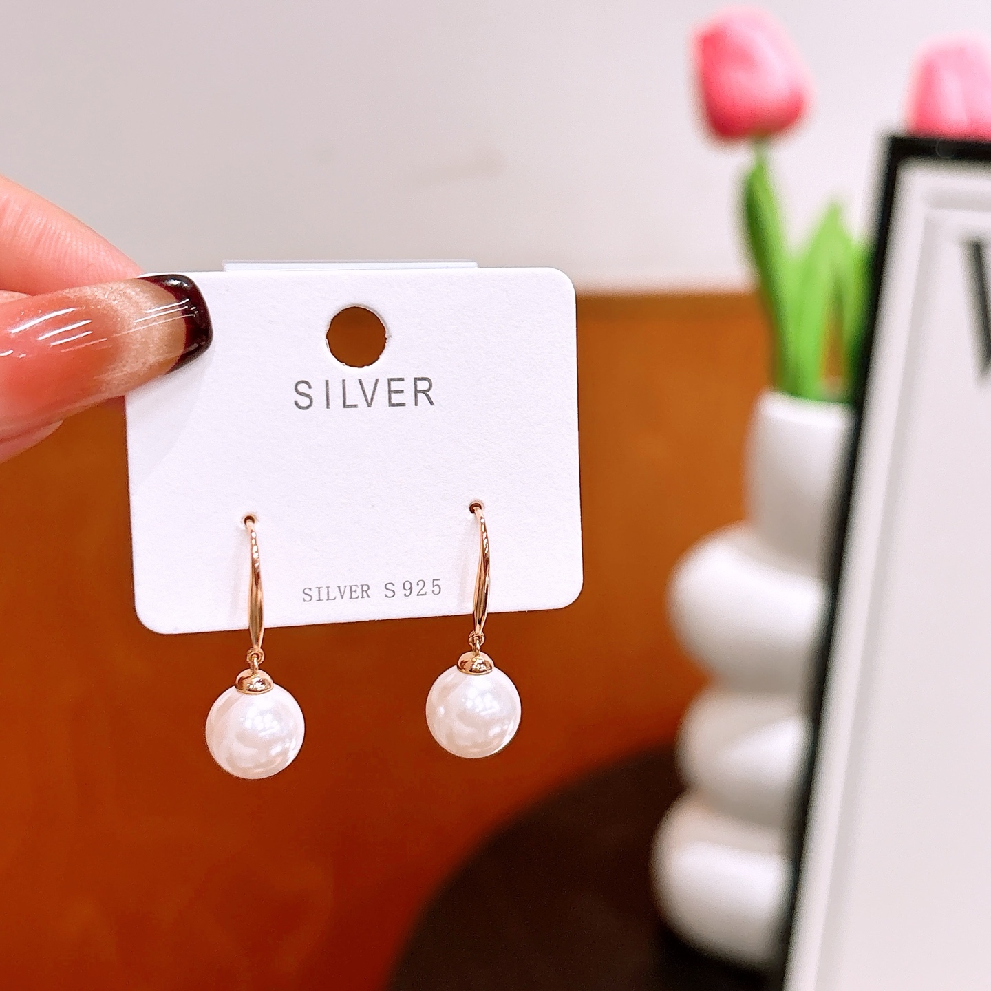 Hypoallergenic Silver Drop & Thread Earrings Fashion Birthday Silver