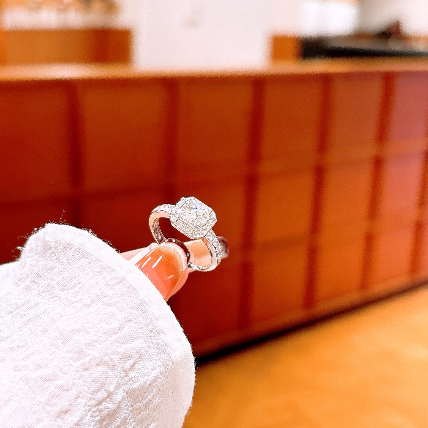 Fine Silver Moissanite Ring Premium Wedding Gold