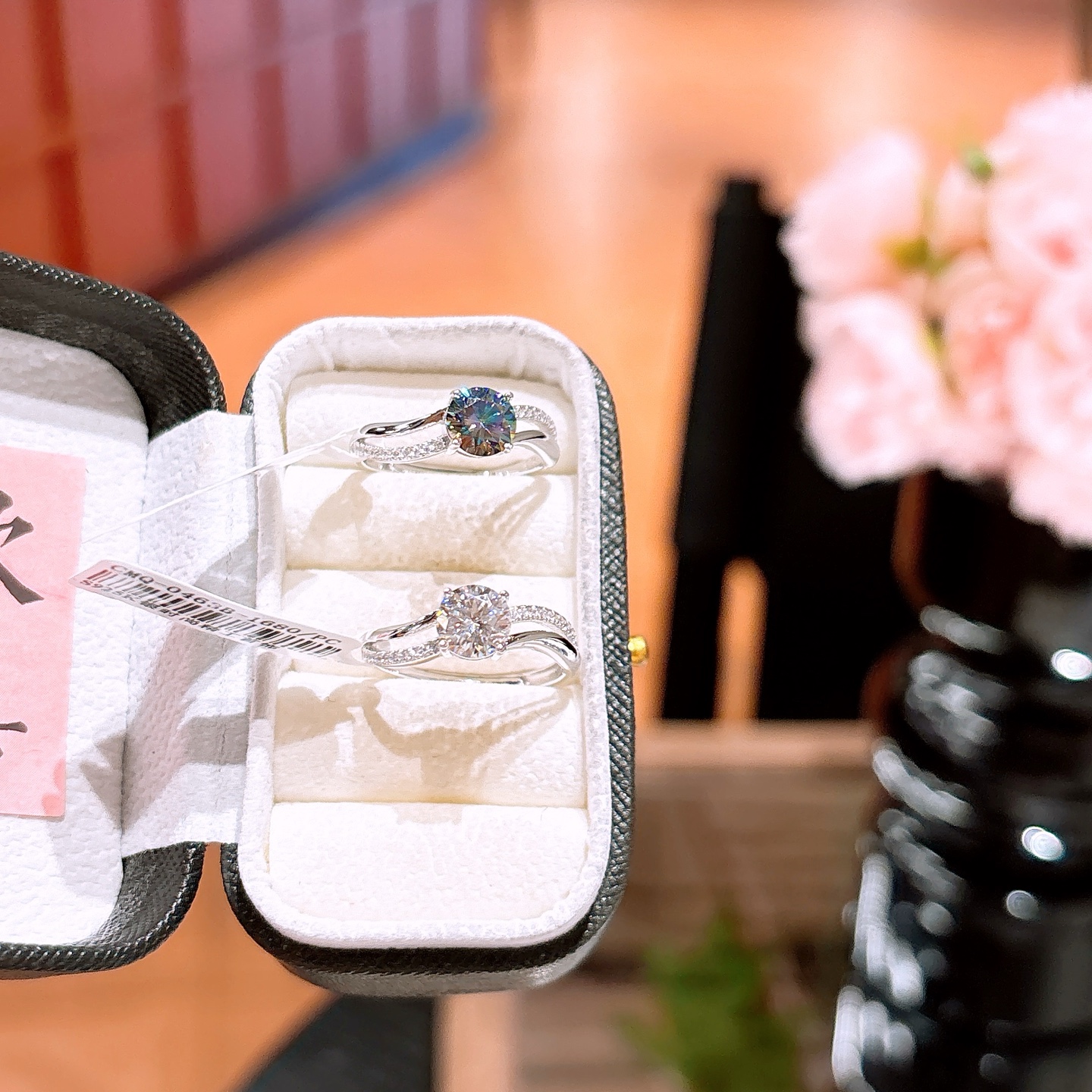 Hochglanzpoliertes Silber Moissanit Ring Mädchenhaft Geschenk für sie