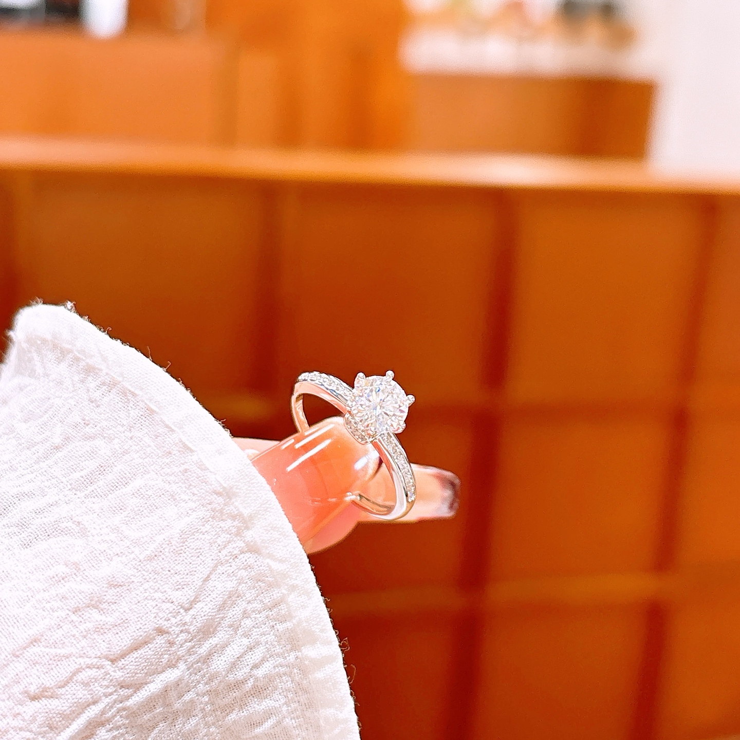 Fine Silver Moissanite Ring Ins Style Anniversary Silver