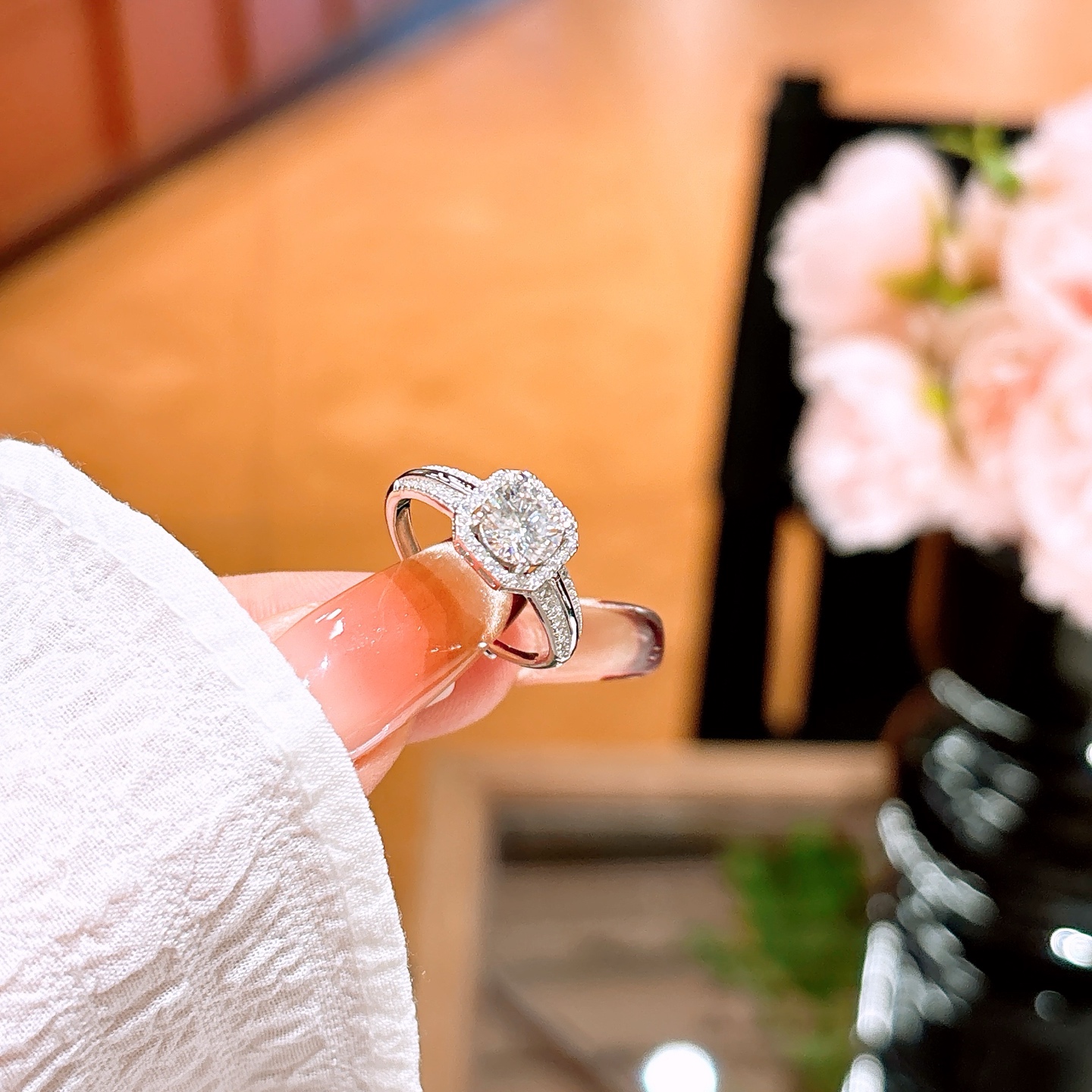 925 Silver Moissanite Ring Sweet & Cool Bestie Gift Silver