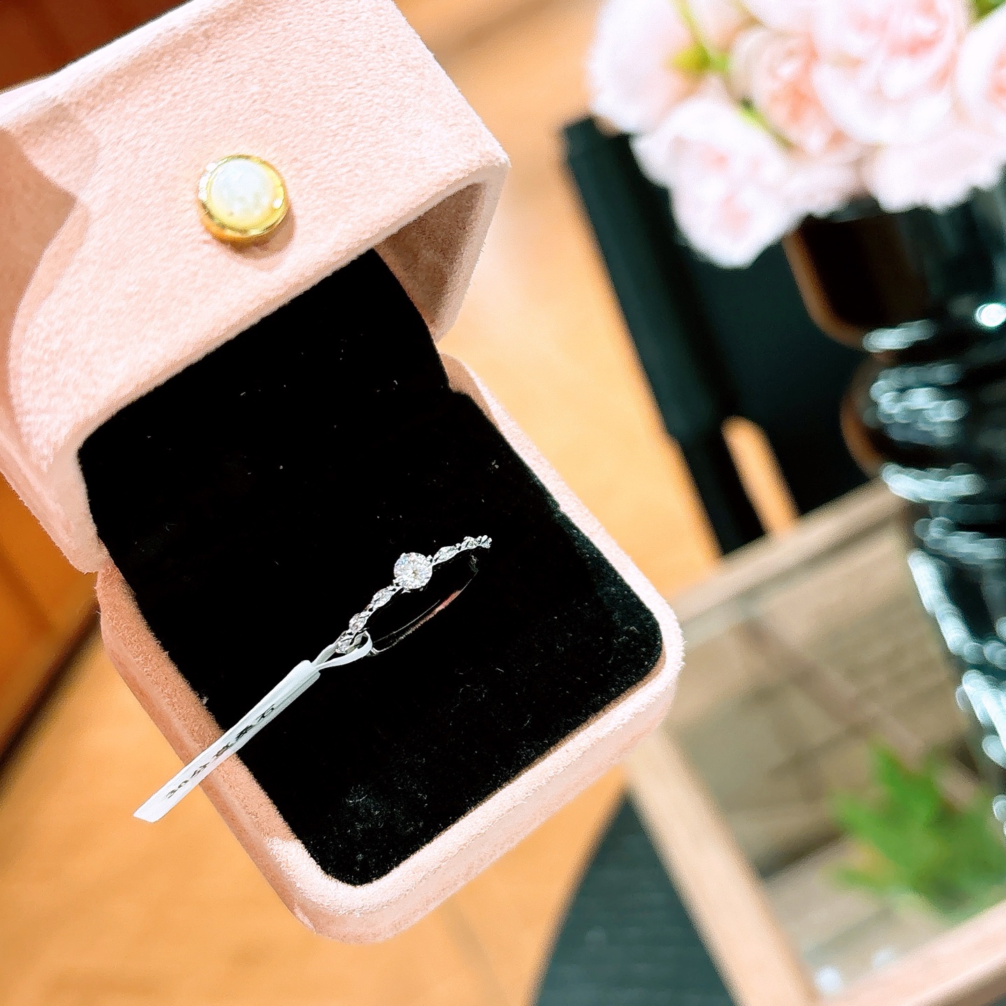 Nickel Free Silver Moissanite Ring Fresh Engagement Gold