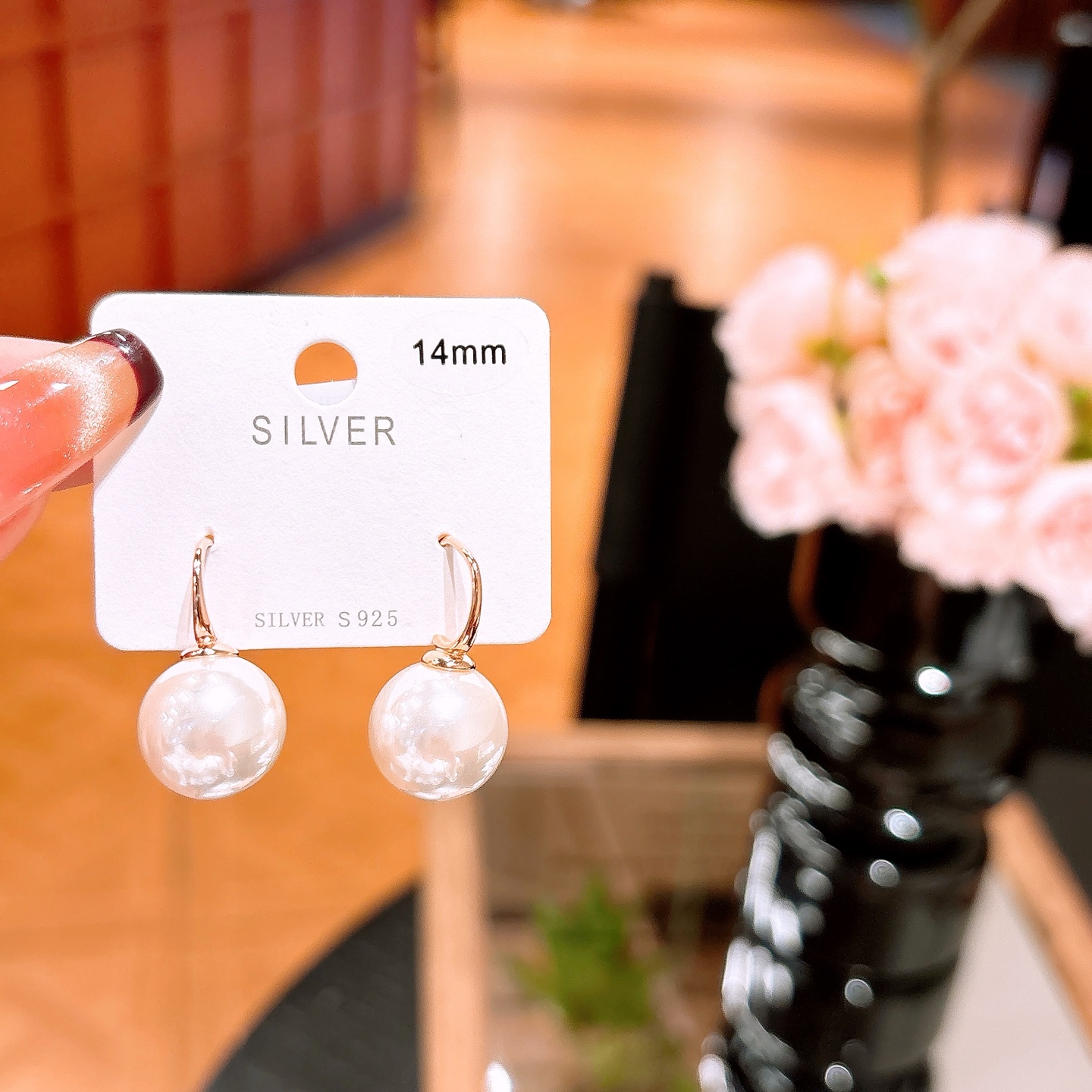 ファッション高品質シルバードロップ＆スレッドイヤリングゴールド 母の誕生日