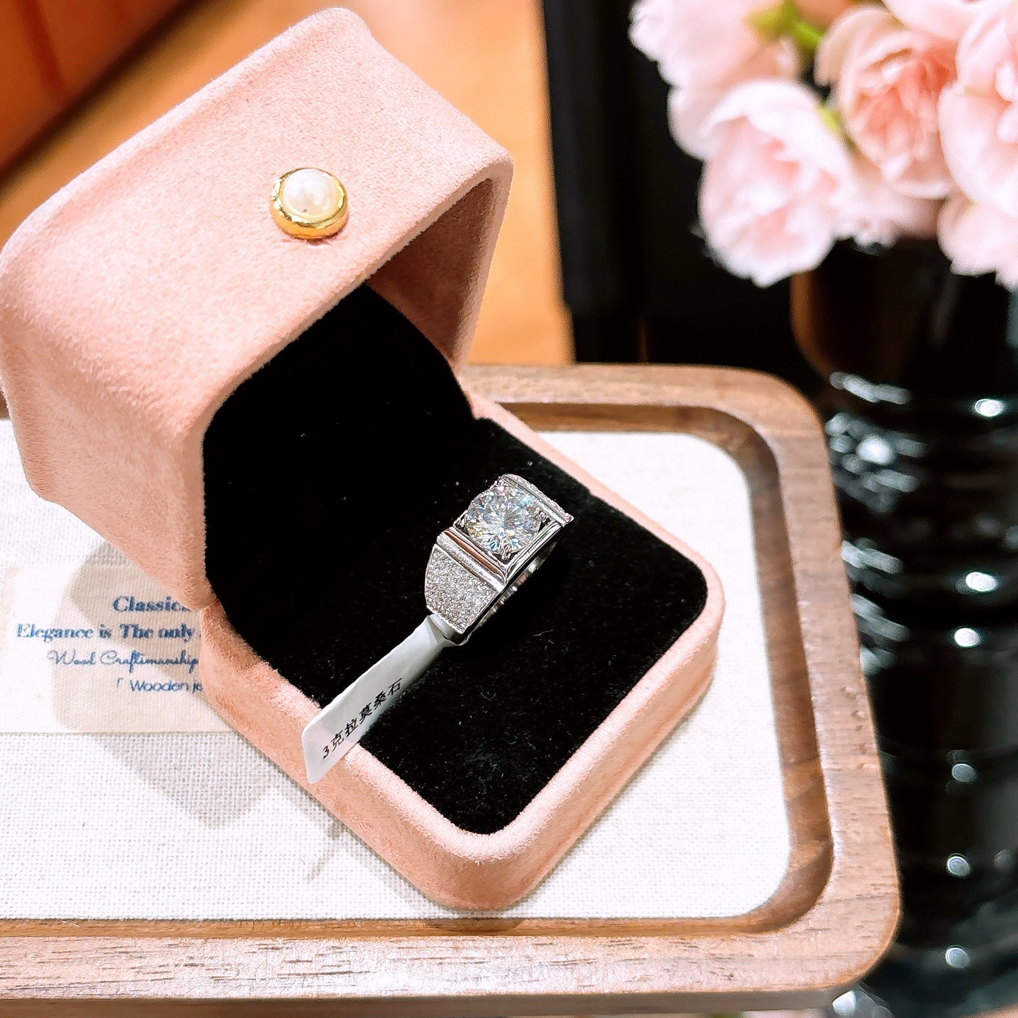 Low Allergy Silver Men's Moissanite Ring Fashion Workplace Gold