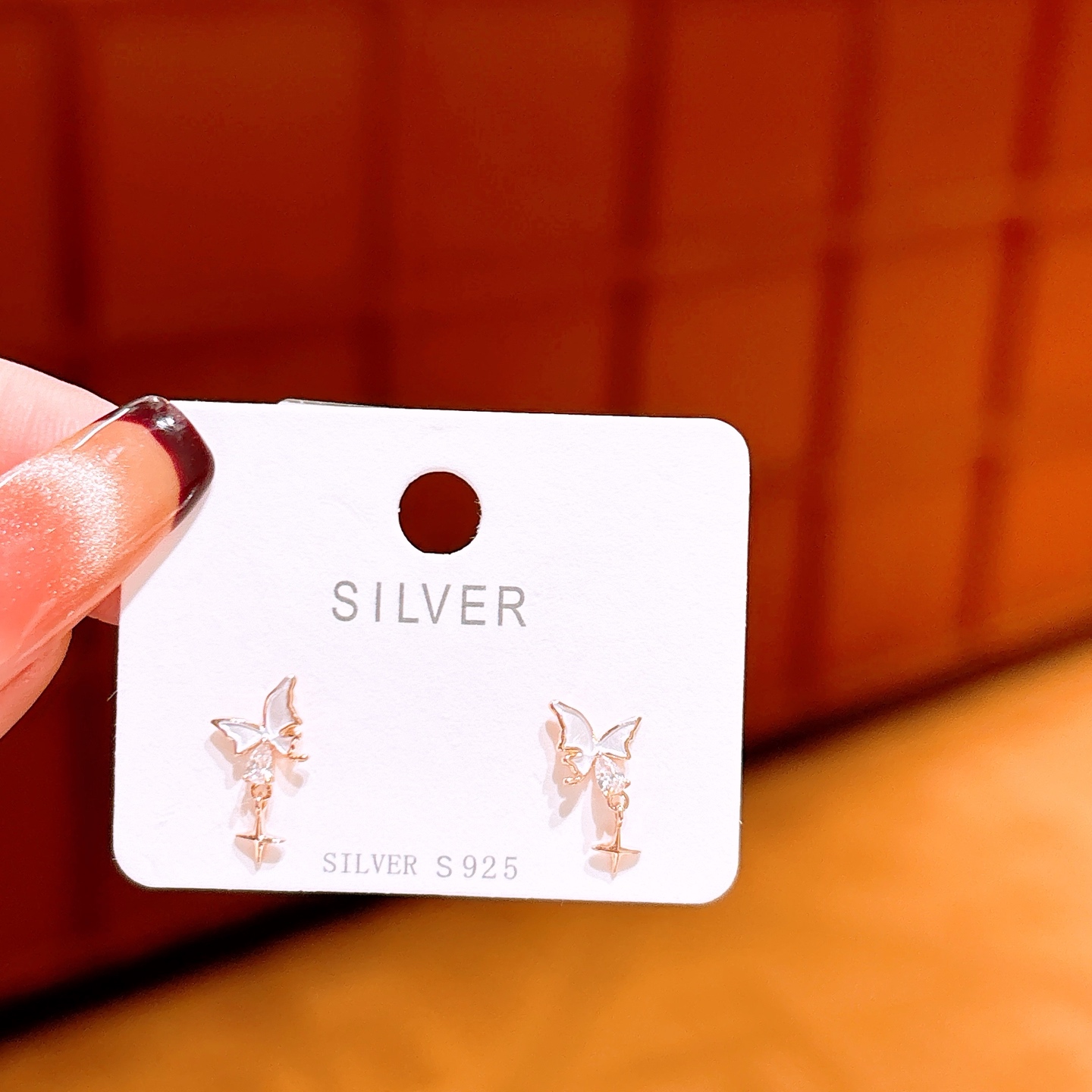 S925 Sterling Silver Earrings Light Luxury Wedding Gold