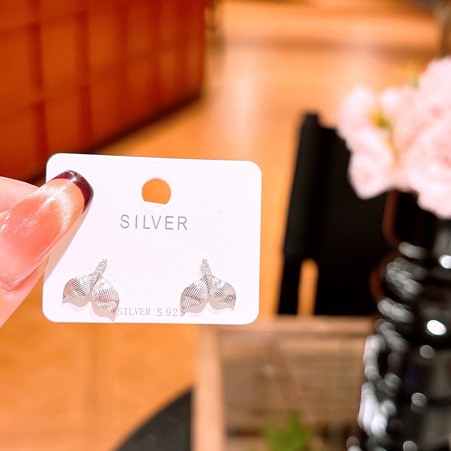 Hypoallergenic Silver Earrings Ultra Minimal Bestie Gift Silver