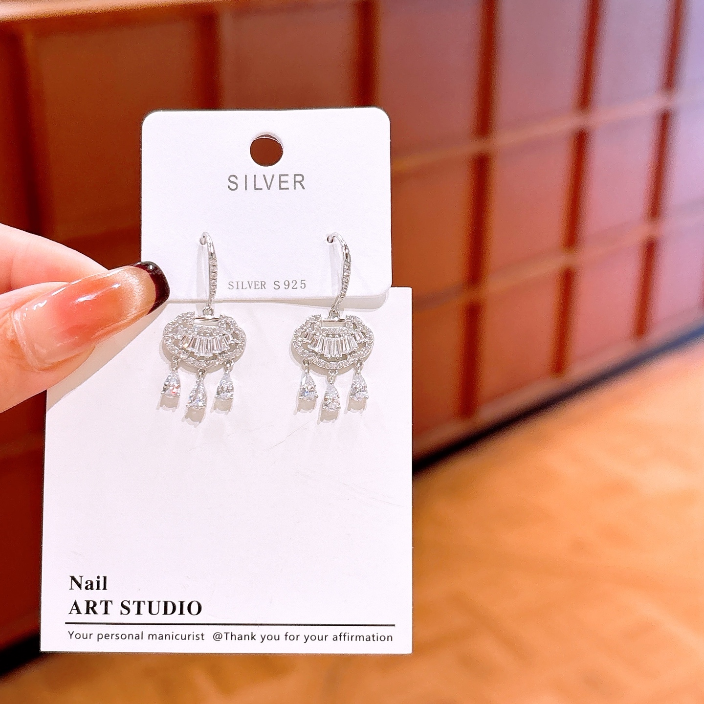 Fine Silver Drop & Thread Earrings Ins Style Wedding Gold