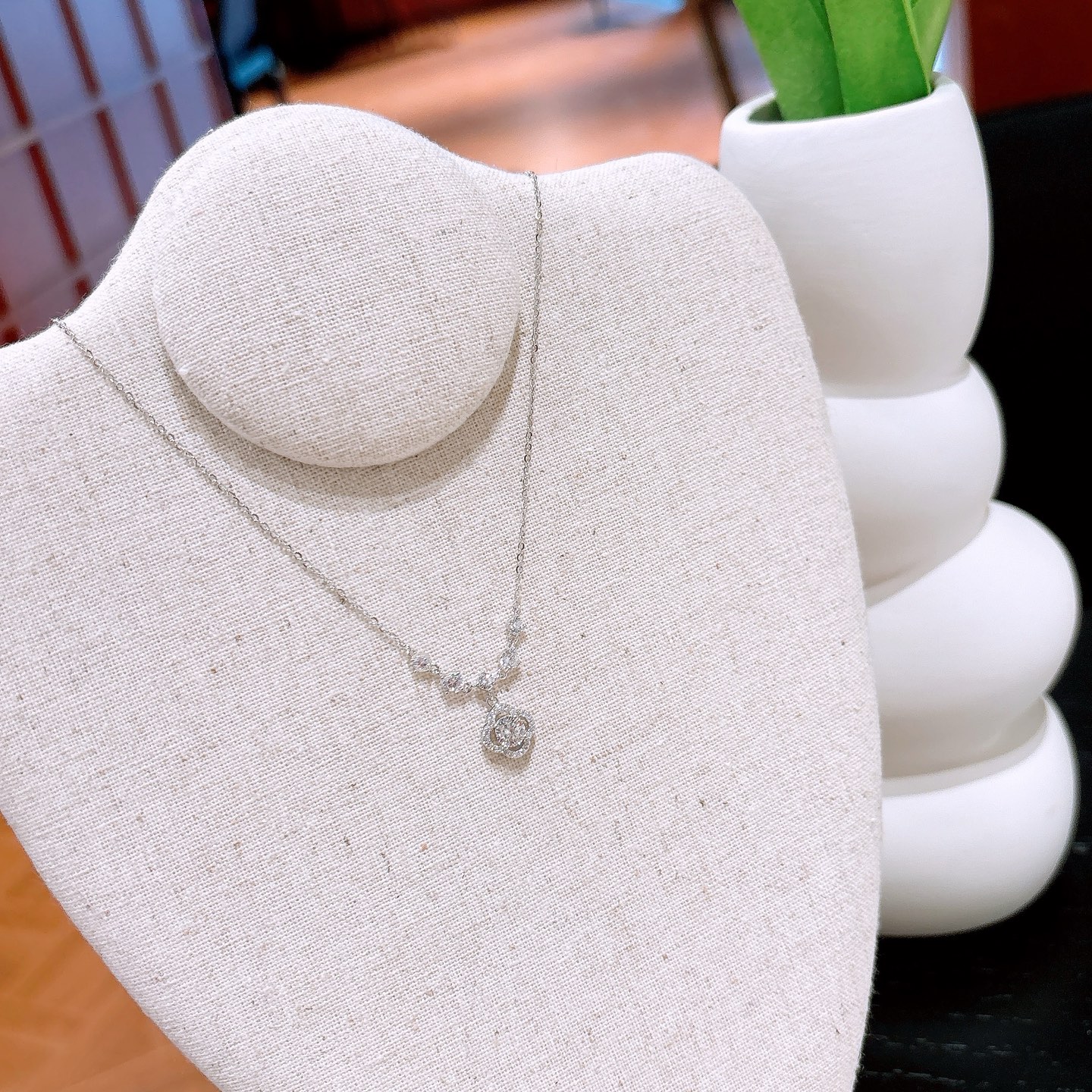 Fine Silver Moissanite Necklace Elegant Bestie Gift Gold