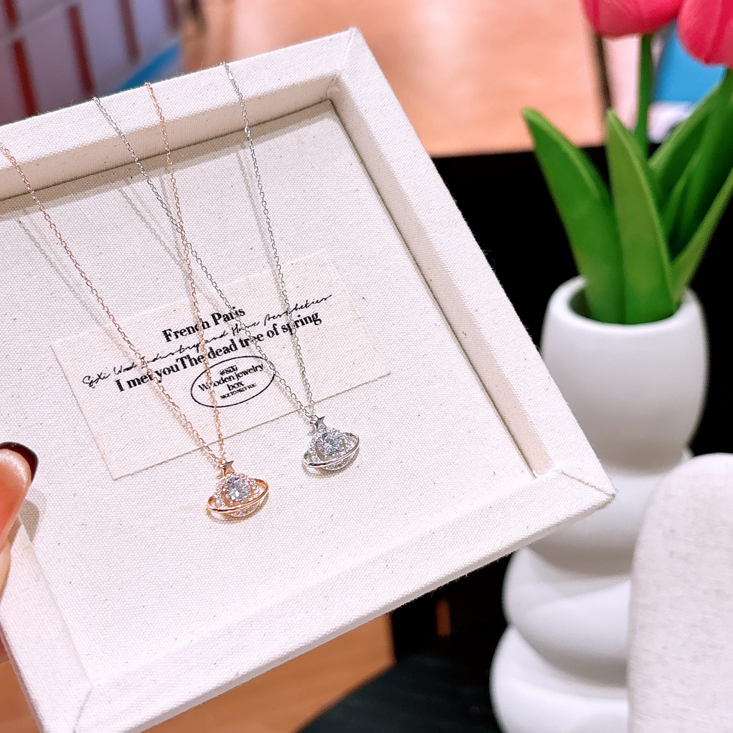 Solid Silver Necklace Chic Spring Festival Silver