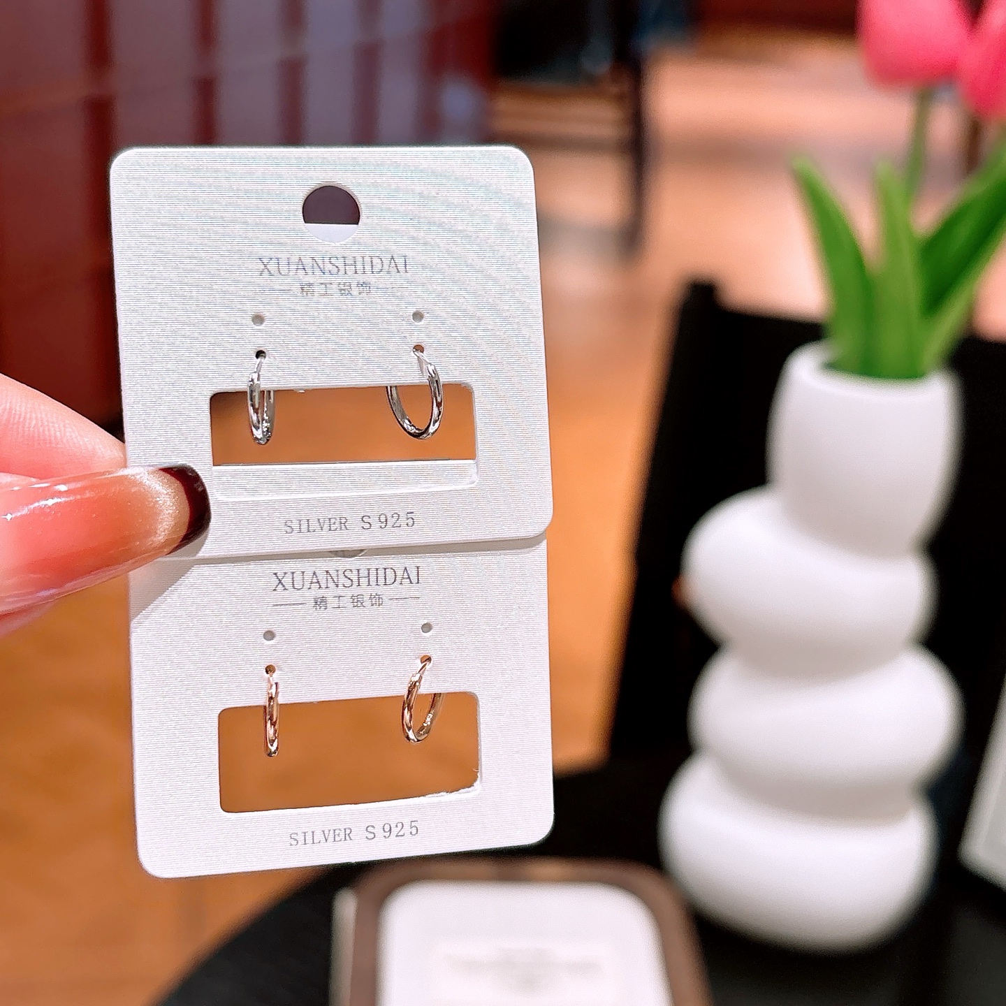 Hypoallergenic Silver Ear Cuffs Light Luxury Bestie Gift Silver