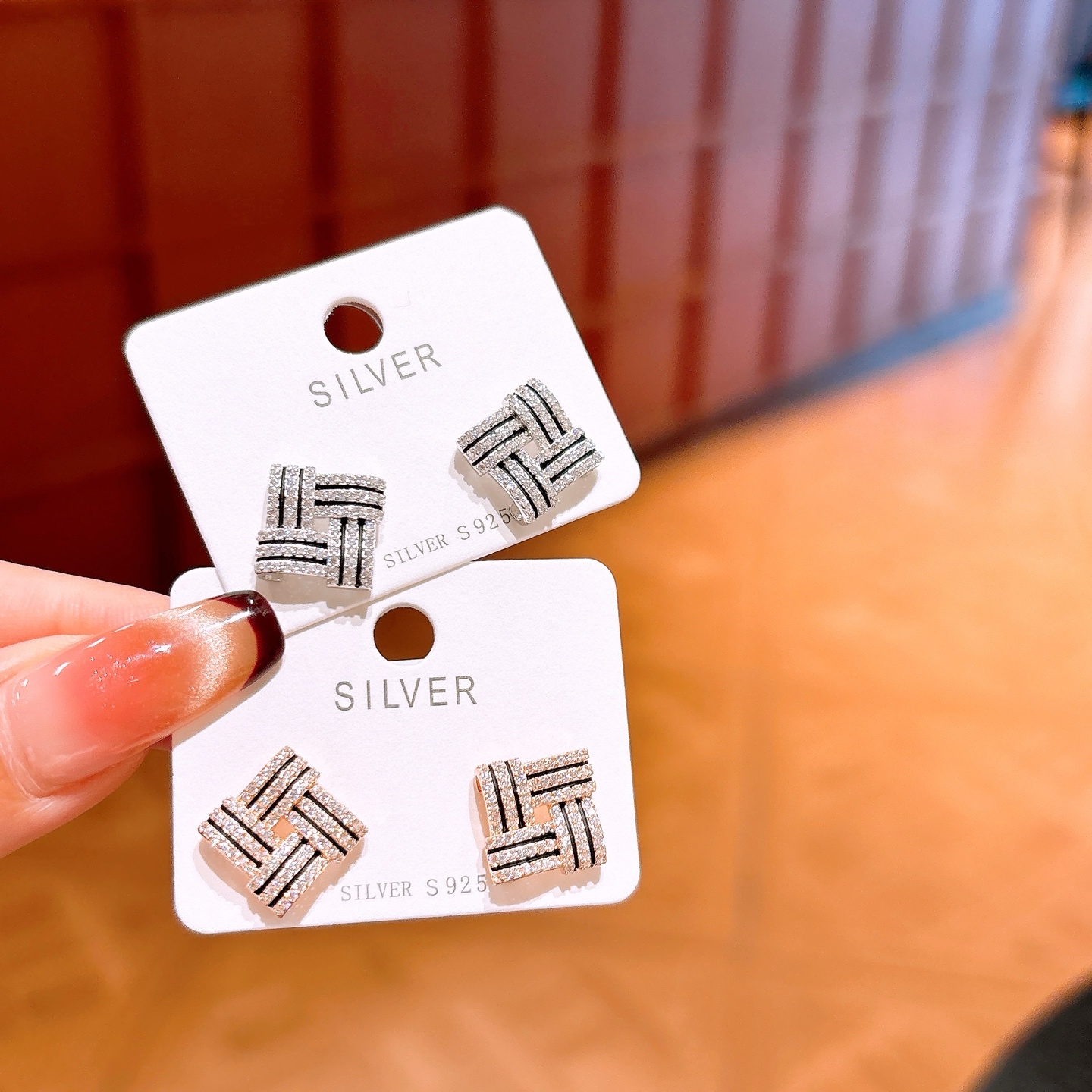 Massivsilber Ohrringe Mode Weihnachten Gold