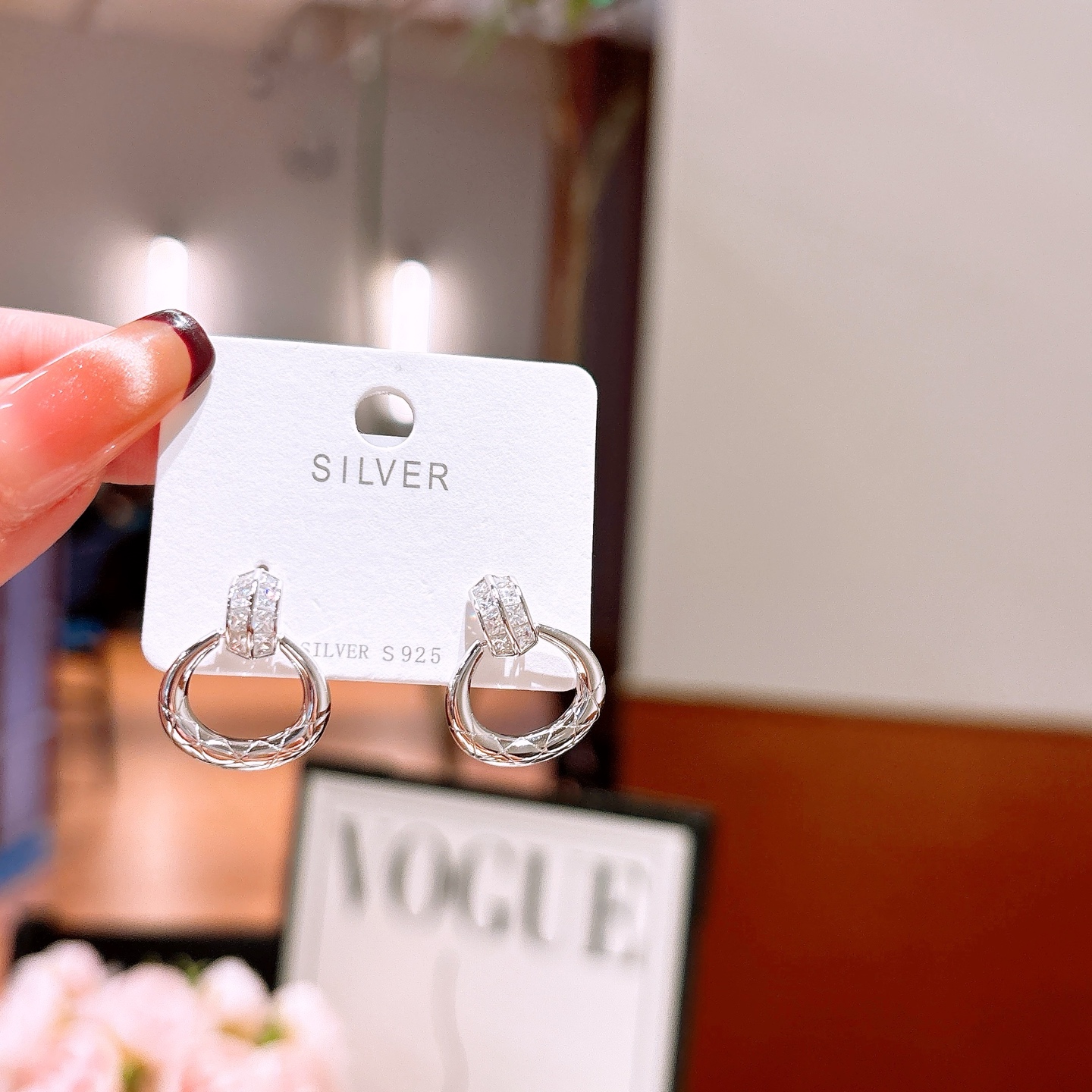 Solid Silver Earrings Cute Valentine's Day Gold