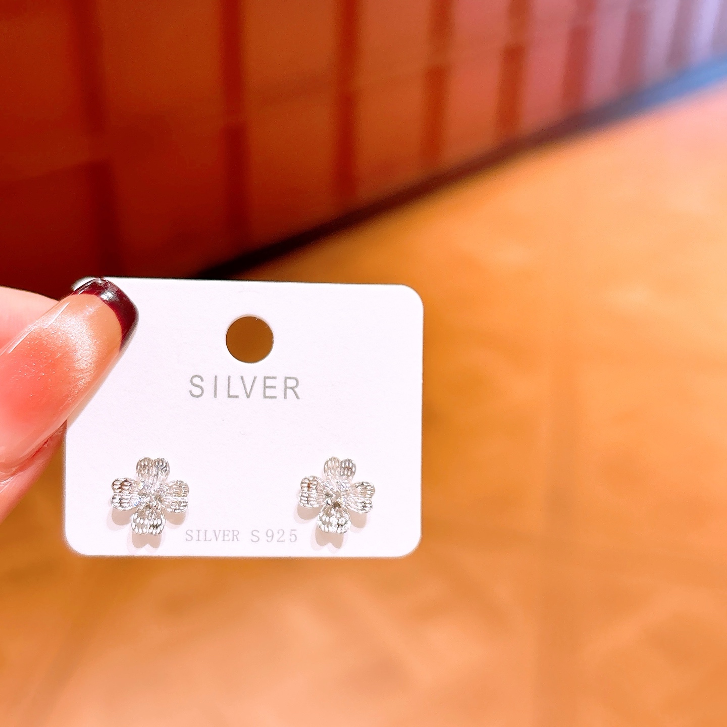 Fine Silver Earrings Ins Style Office Gold