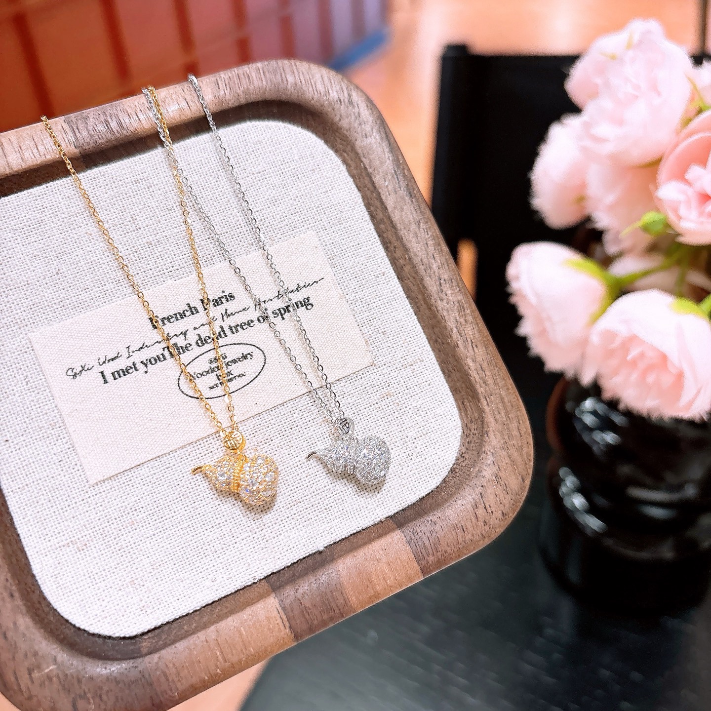 Solid Silver Necklace Ethereal Wedding Registration Silver