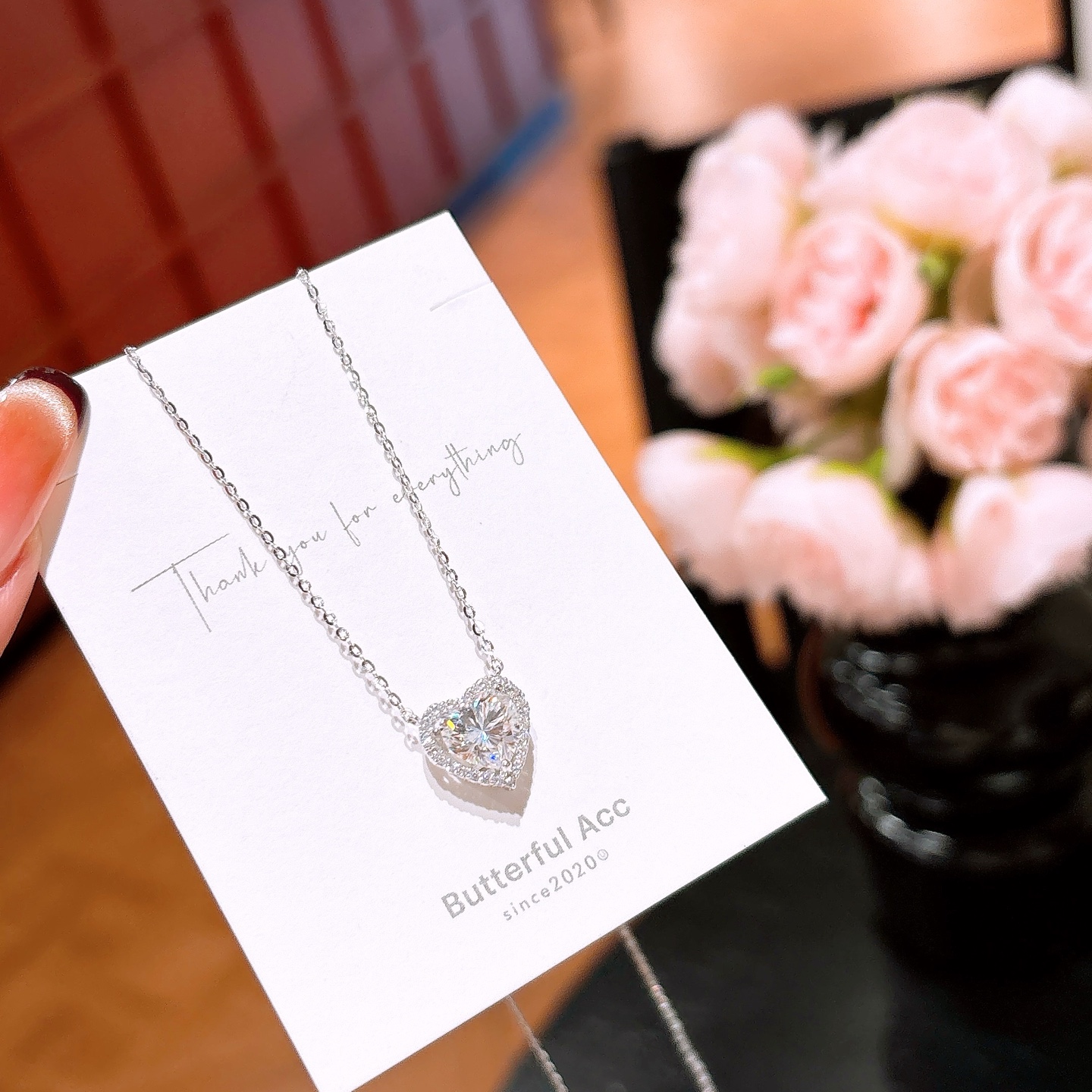 Fine Silver Moissanite Necklace Forest Graduation Gold