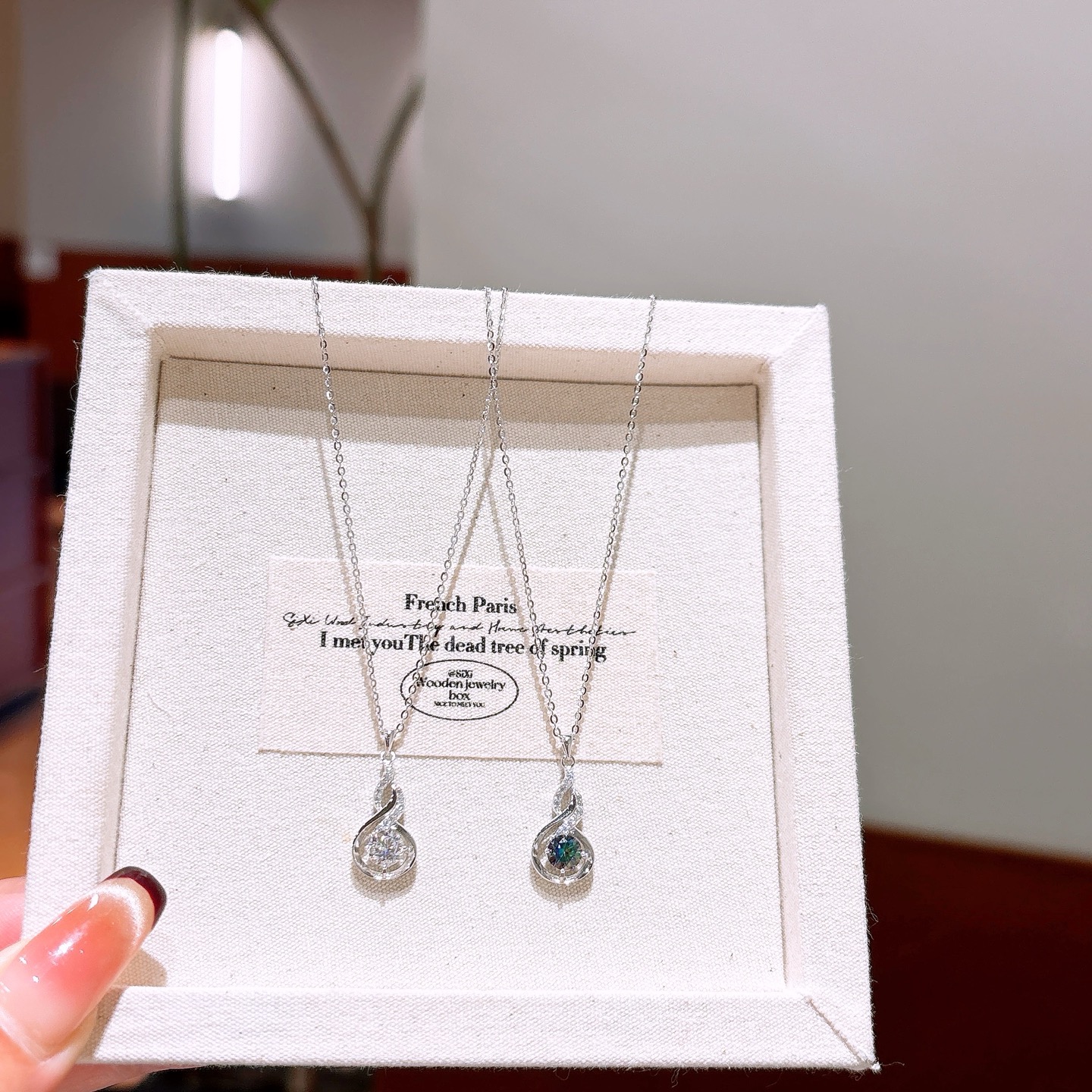 Hypoallergenic Silver Moissanite Necklace Korean Style Workplace Gold