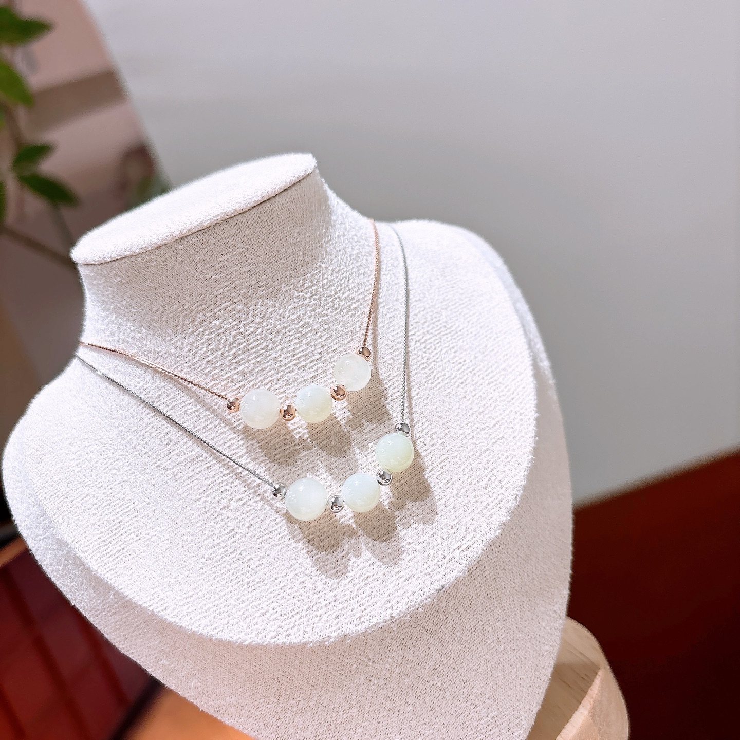 S925 Sterling Silver Hetian Jade Necklace Artistic Christmas Gold