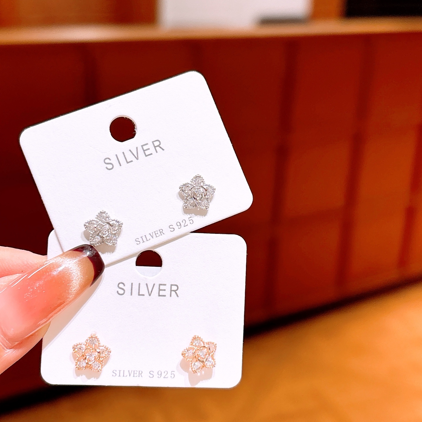 フレッシュ925シルバーイヤリングゴールド ウェディングギフト