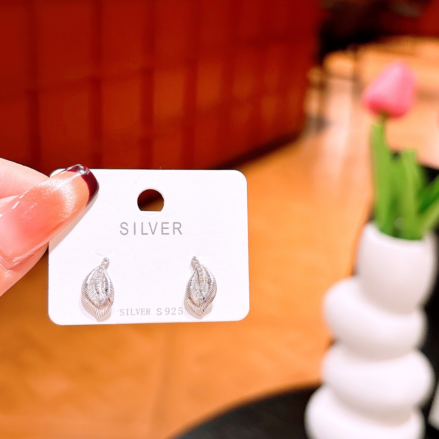 S925 Sterling Silver Earrings Dainty Mother's Birthday Silver