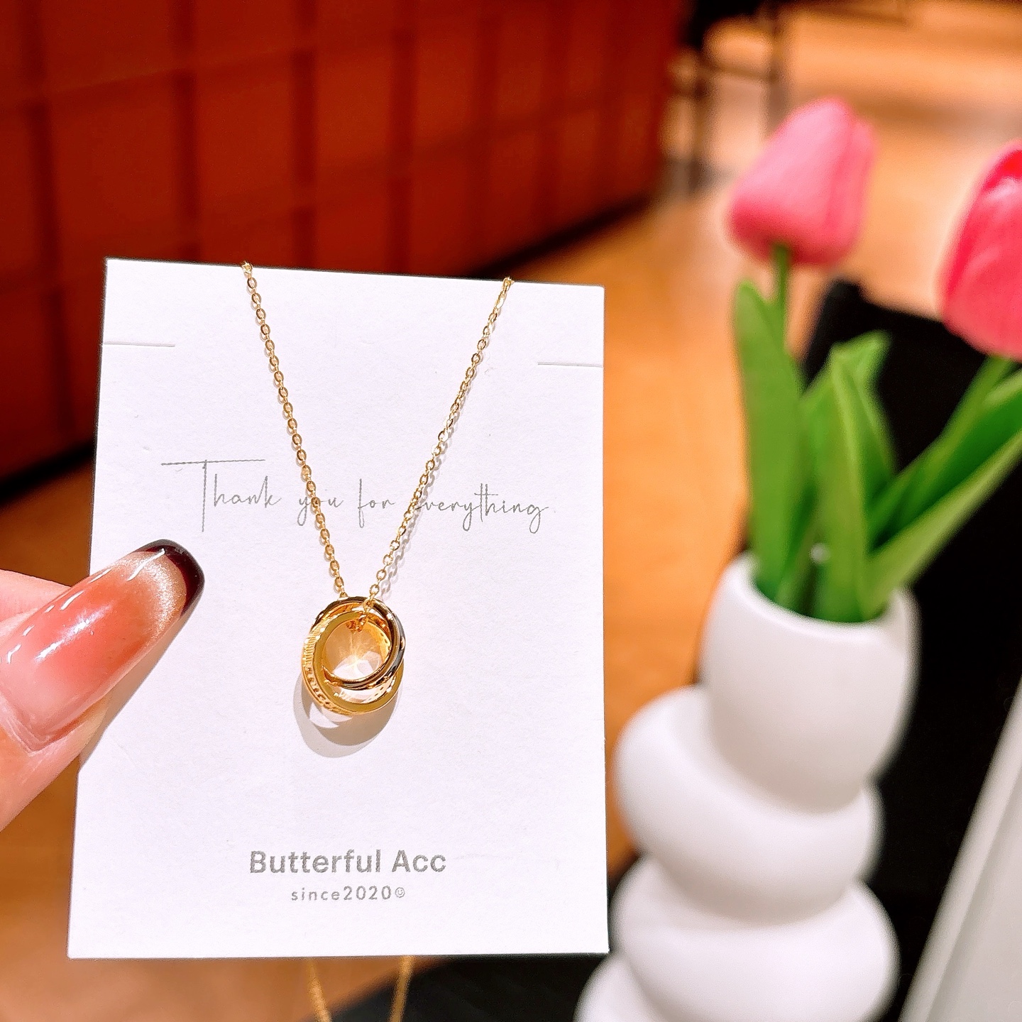 Solid Silver Necklace Cute Confession Gold