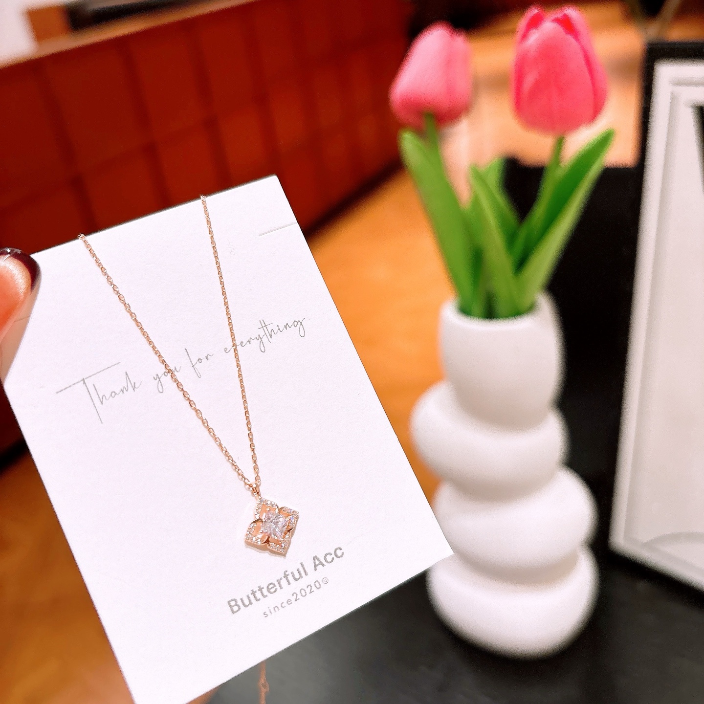 繊細純銀ネックレスゴールド 新築祝い