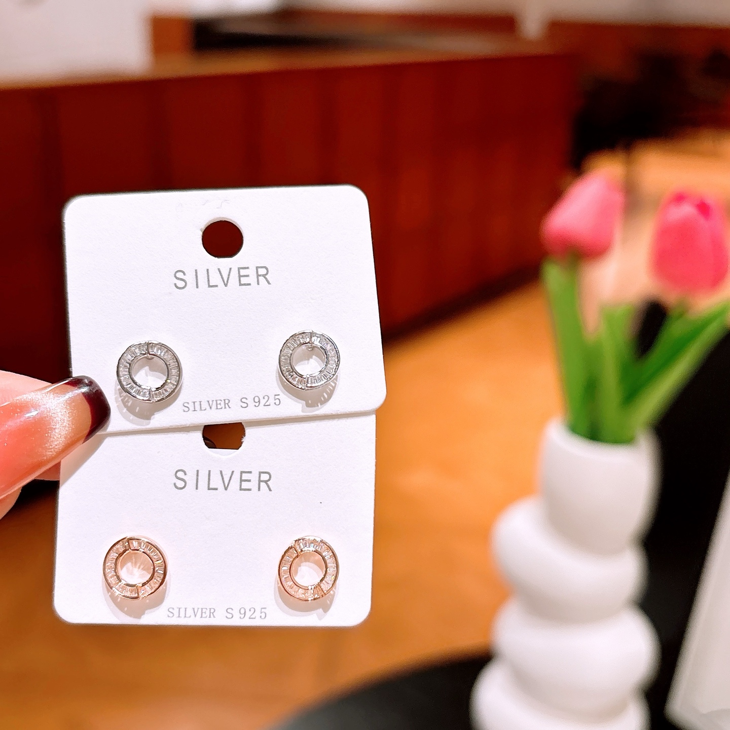 925 Silver Earrings Ultra Minimal Travel Silver