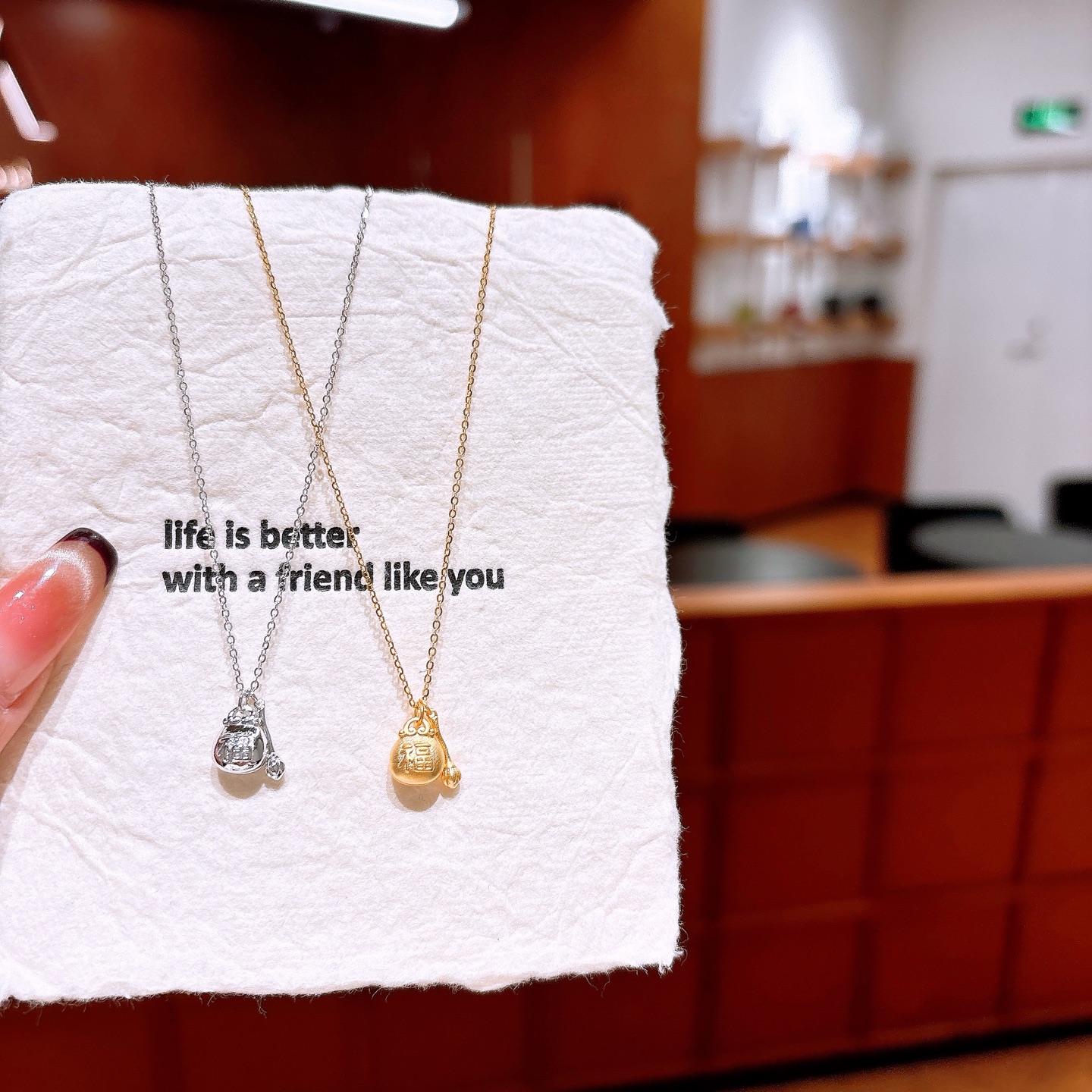 Low Allergy Silver Necklace Artistic Teacher's Day Gold