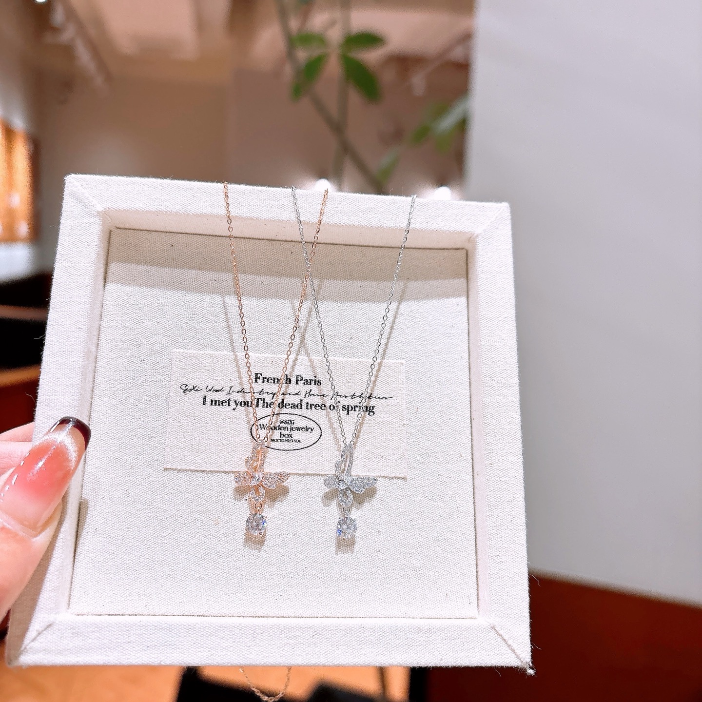 韓国風純銀ネックレスシルバー クリスマス