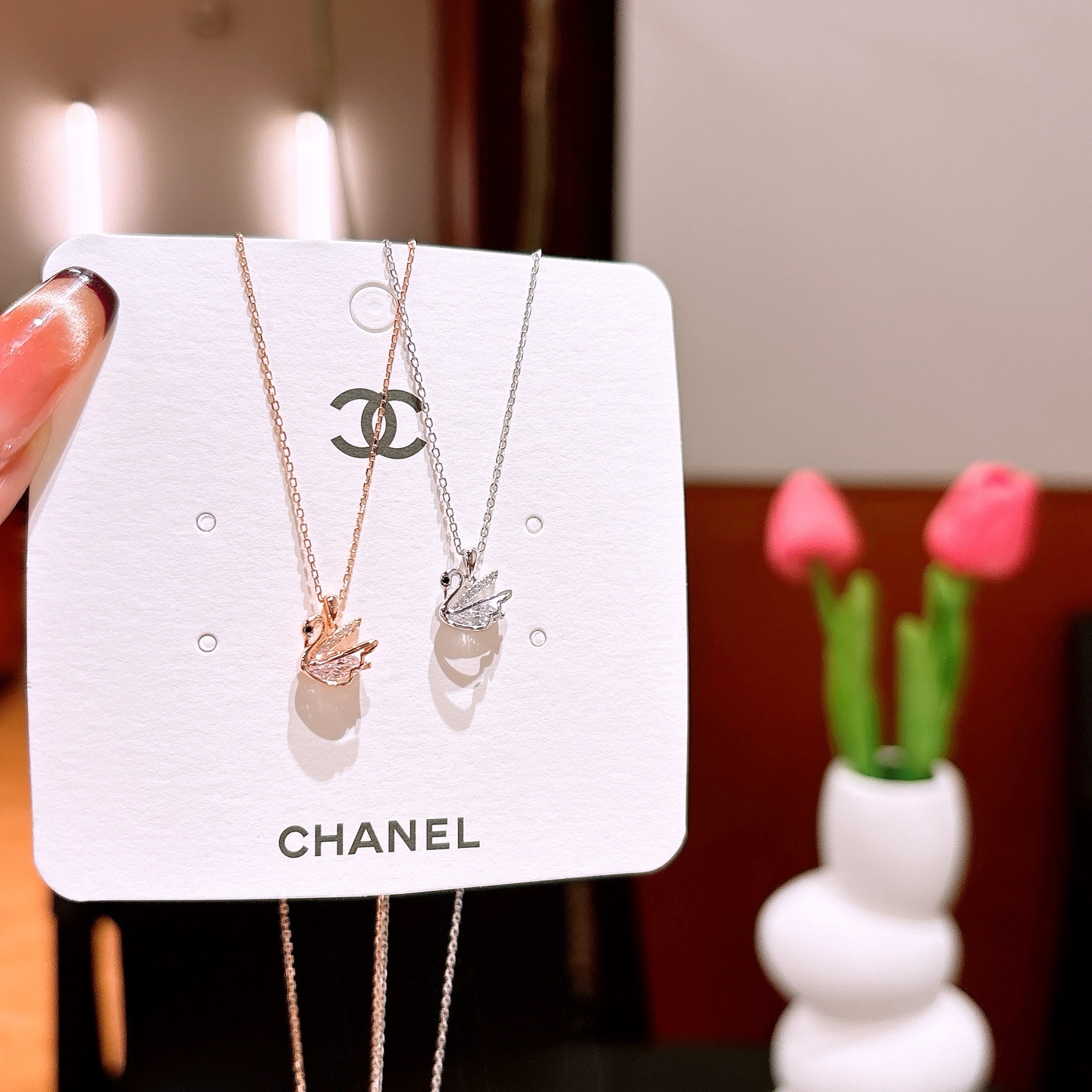 S925 Sterling Silver Necklace Fashion Office Gold