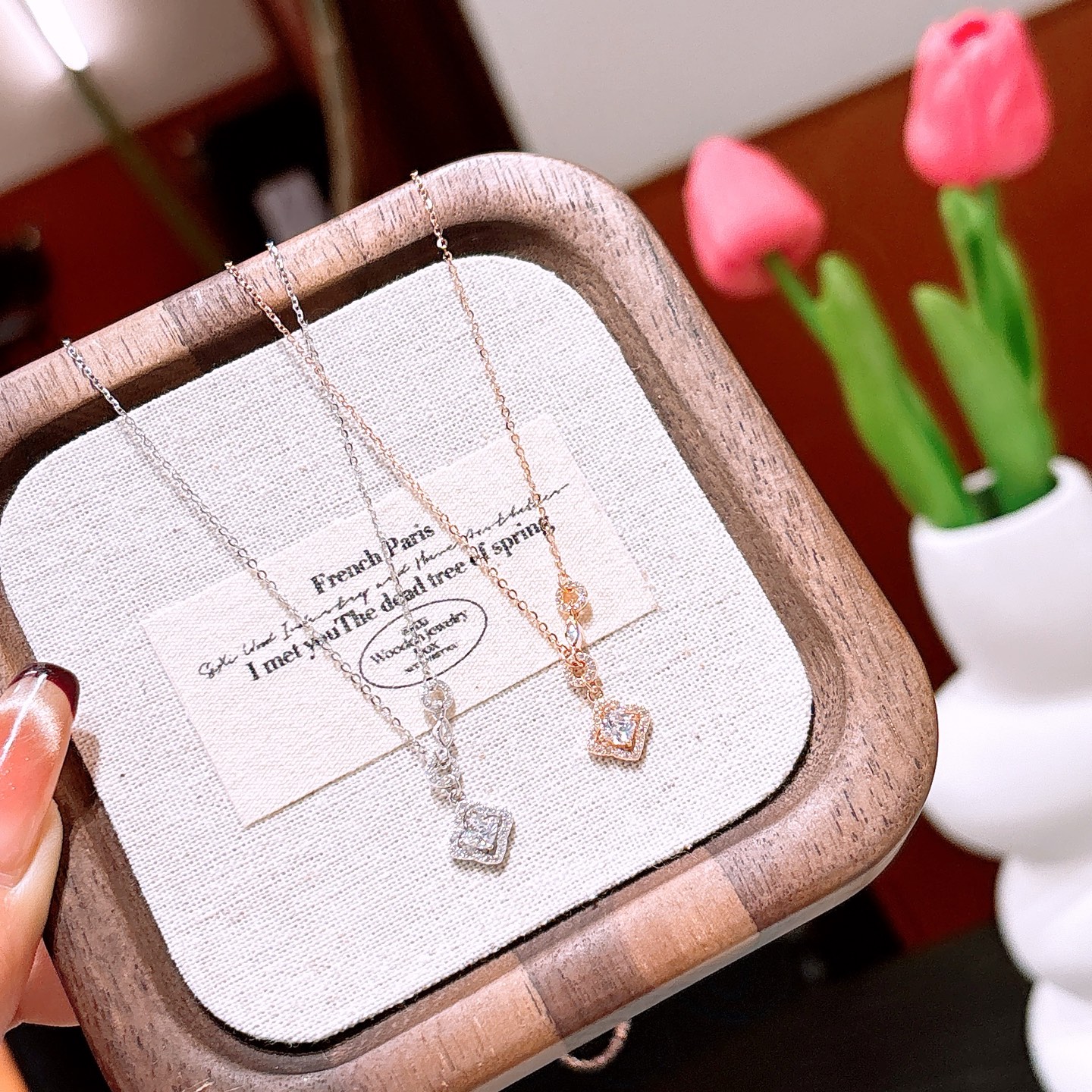 925 Silver Necklace Romantic Gift for Her Gold