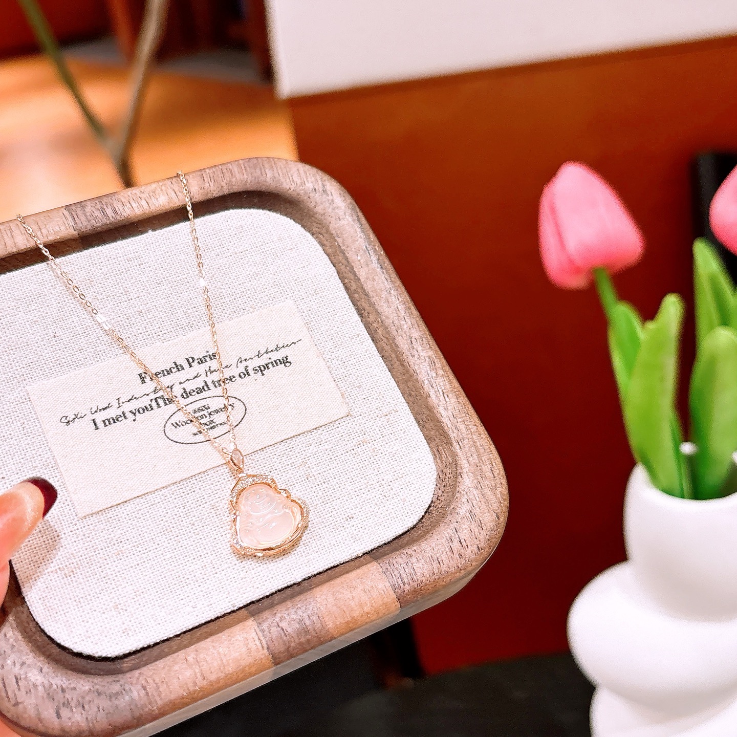 エレガントS925スターリングシルバーネックレスゴールド パーティー