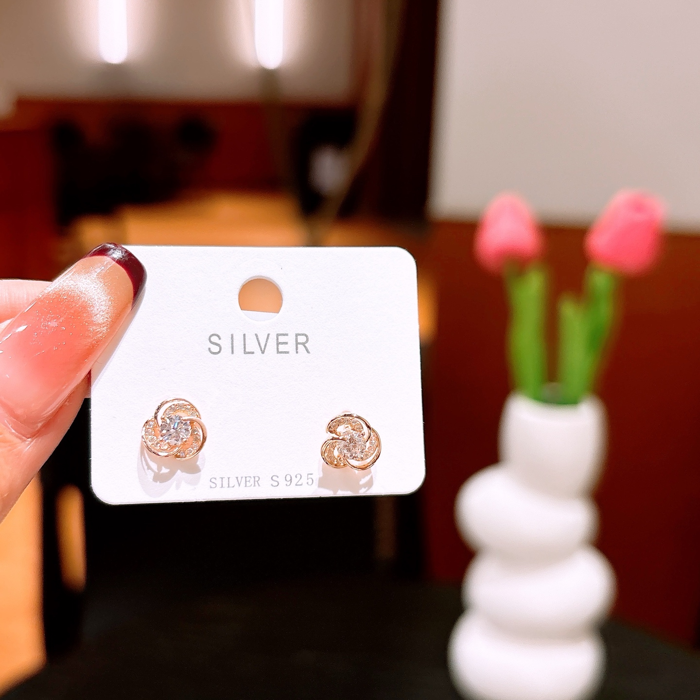 Low Allergy Silver Earrings Ethereal Proposal Gold