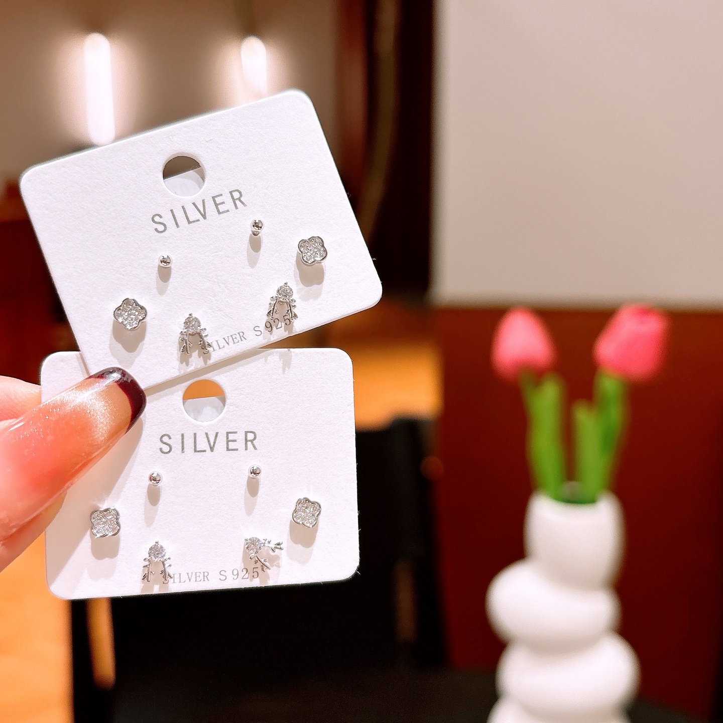 Low Allergy Silver Earrings Intellectual Valentine's Day Gold