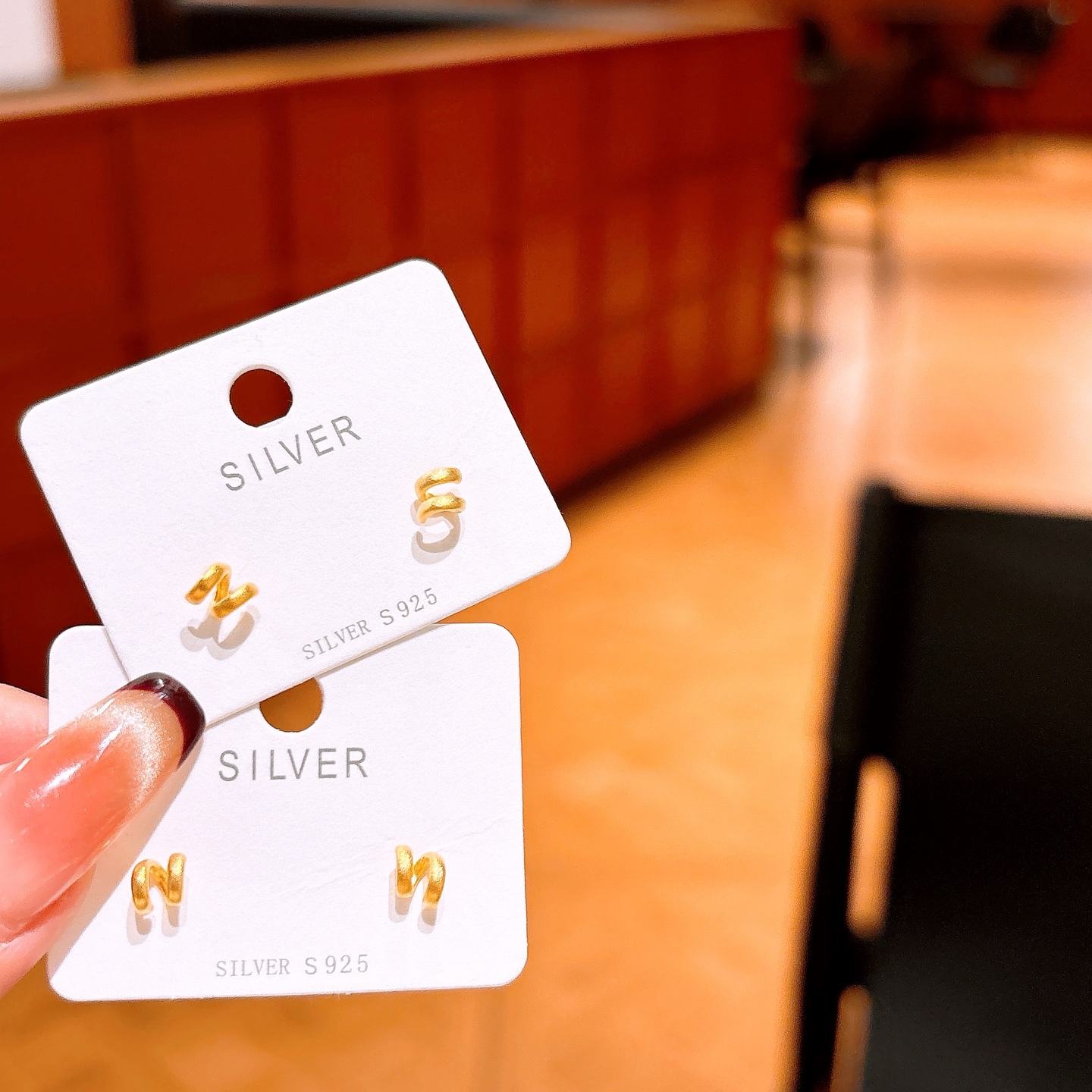 Solid Silver Earrings Ins Style Office Silver