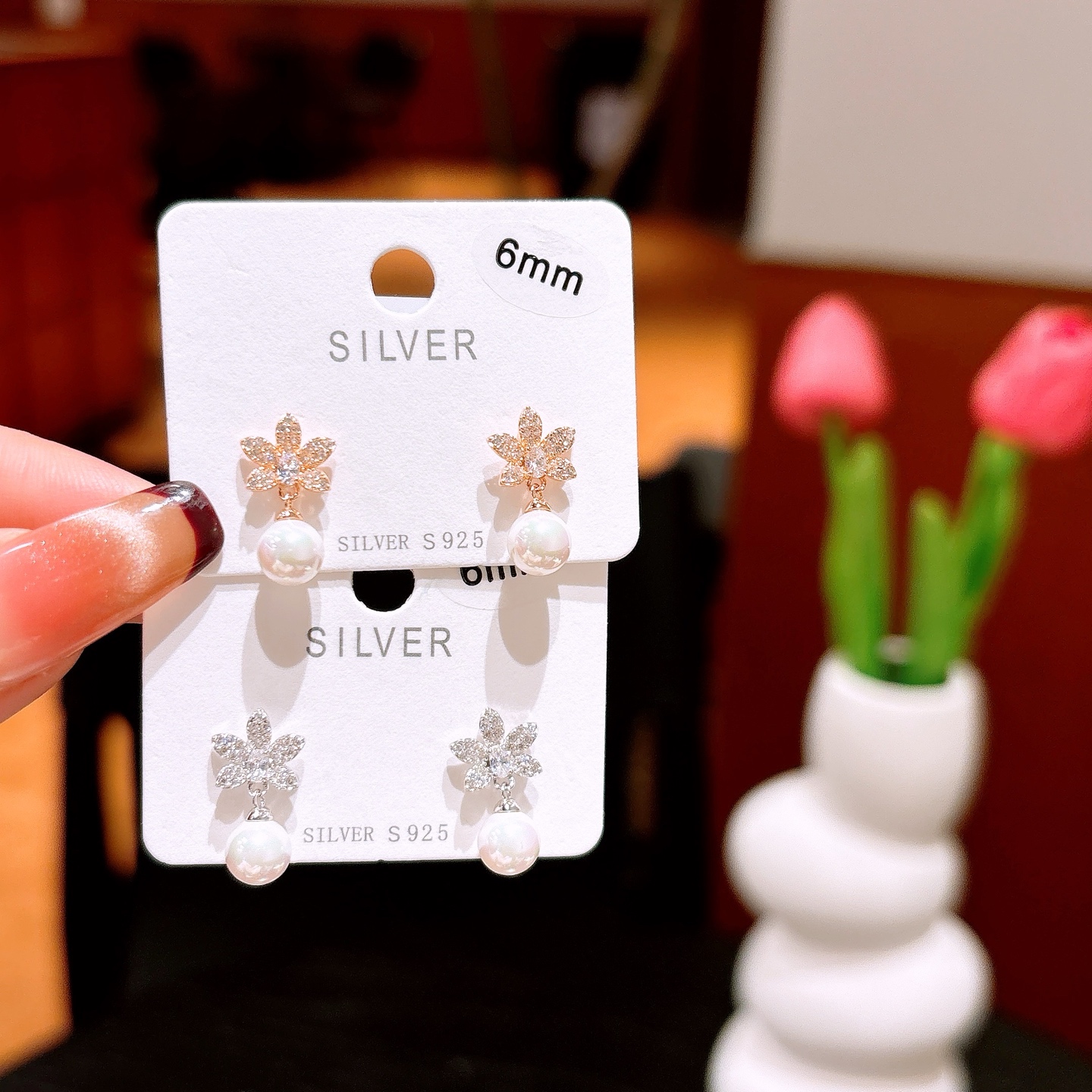 Nickel Free Silver Earrings Ins Style Anniversary Gold